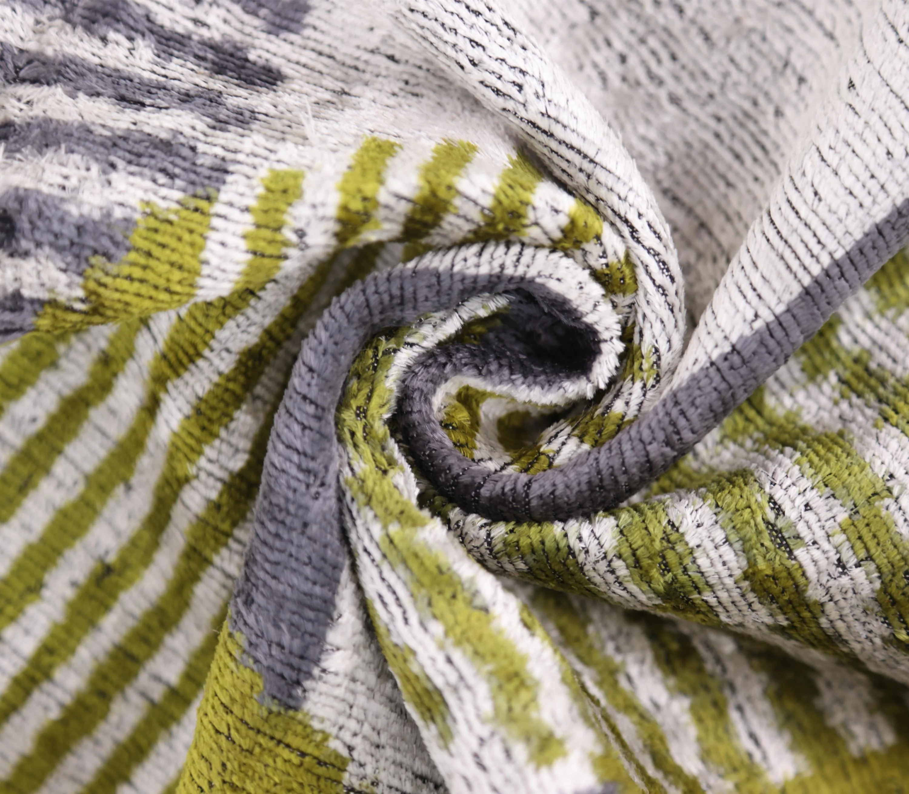 Luxury Silk Velvet Pillow 16x24 – Handmade Green & Gray Geometric Lumbar Cushion - Image 7