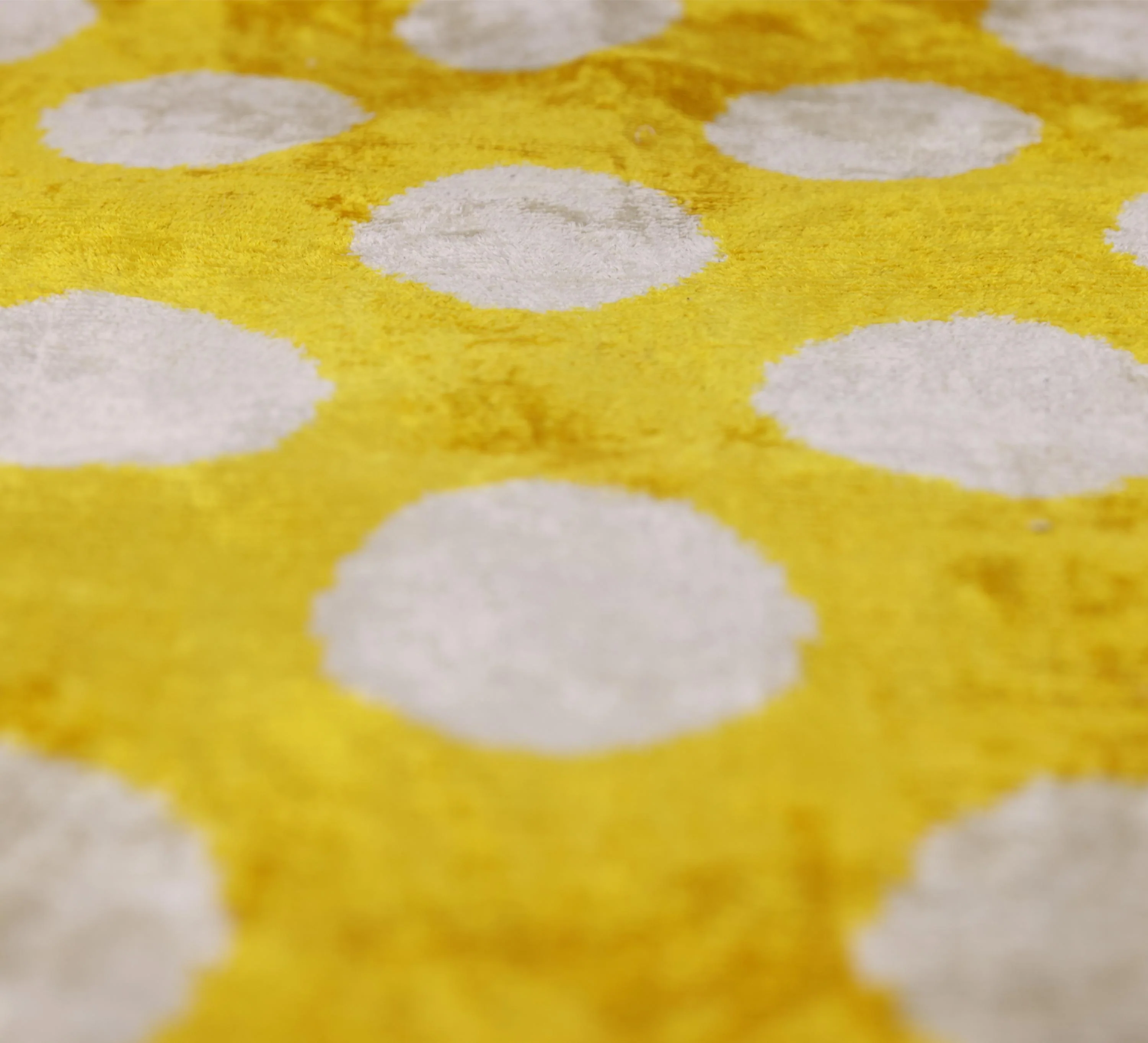 Luxury Silk Velvet Pillow 16x24 – Handmade Yellow Polka Dot Lumbar Cushion - Image 4