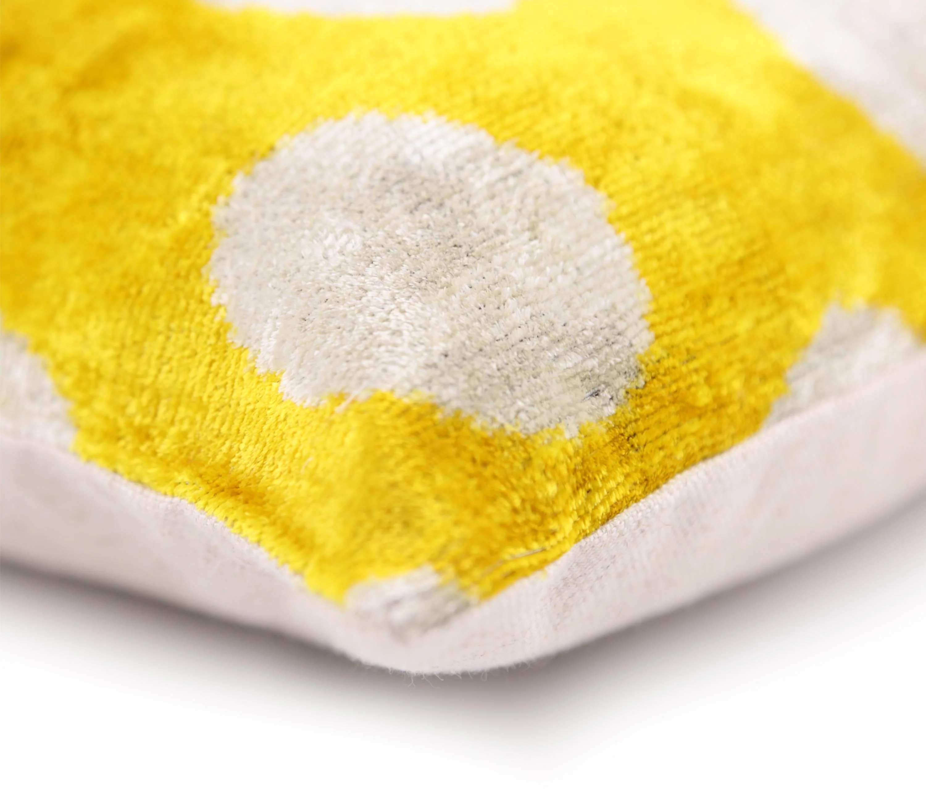 Luxury Silk Velvet Pillow 16x24 – Handmade Yellow Polka Dot Lumbar Cushion - Image 8