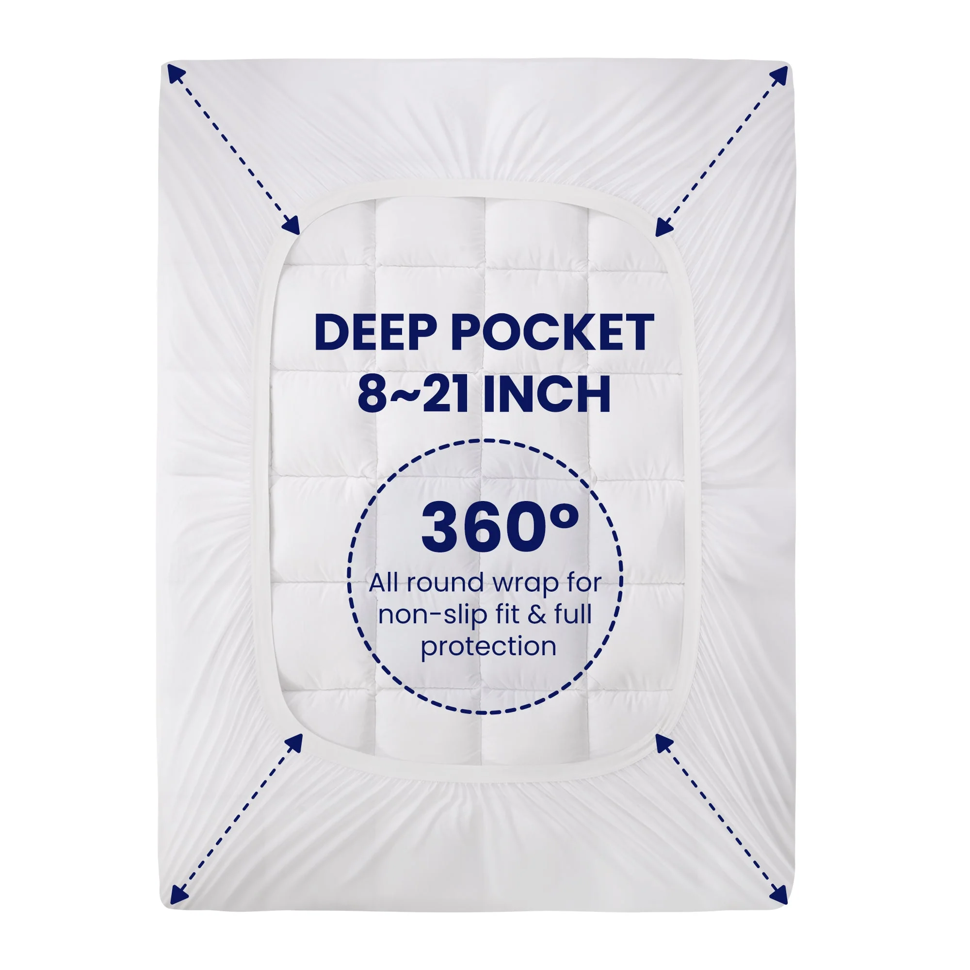 Luxury Thick Cotton Mattress Pad White Soft - Image 6