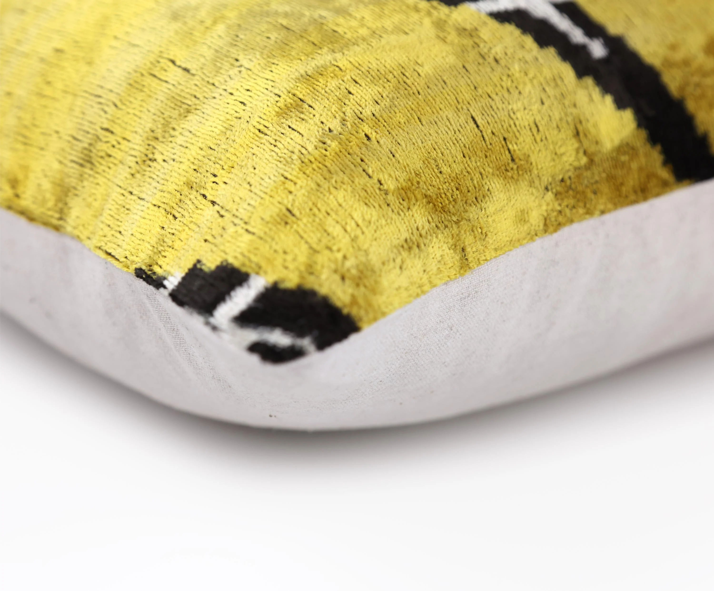 Luxury Yellow Silk Velvet Throw Pillow 16x24 – Handmade Geometric Designer Lumbar - Image 8