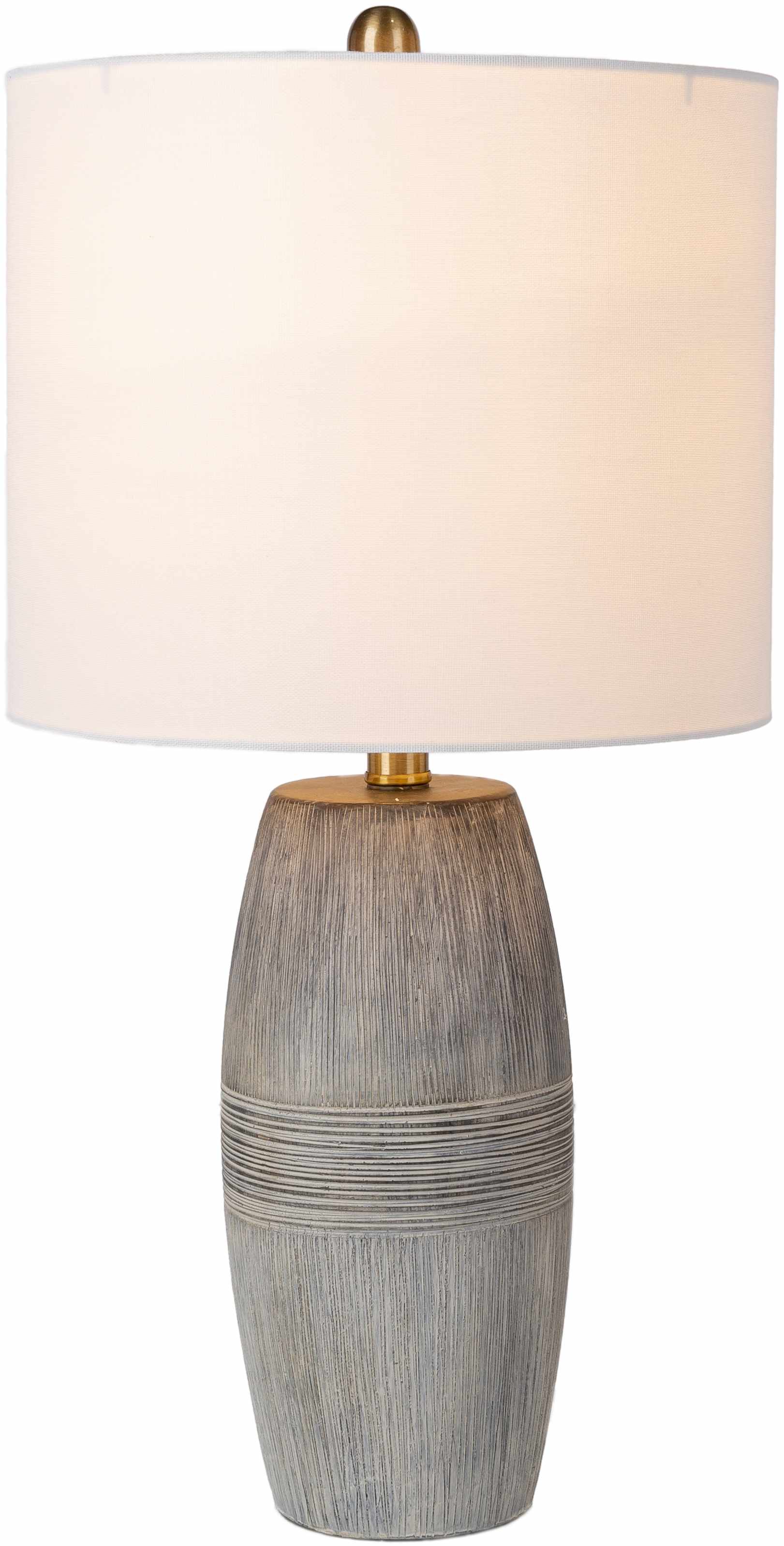 Mabayo Ribbed White Ceramic Table Lamp - Image 11