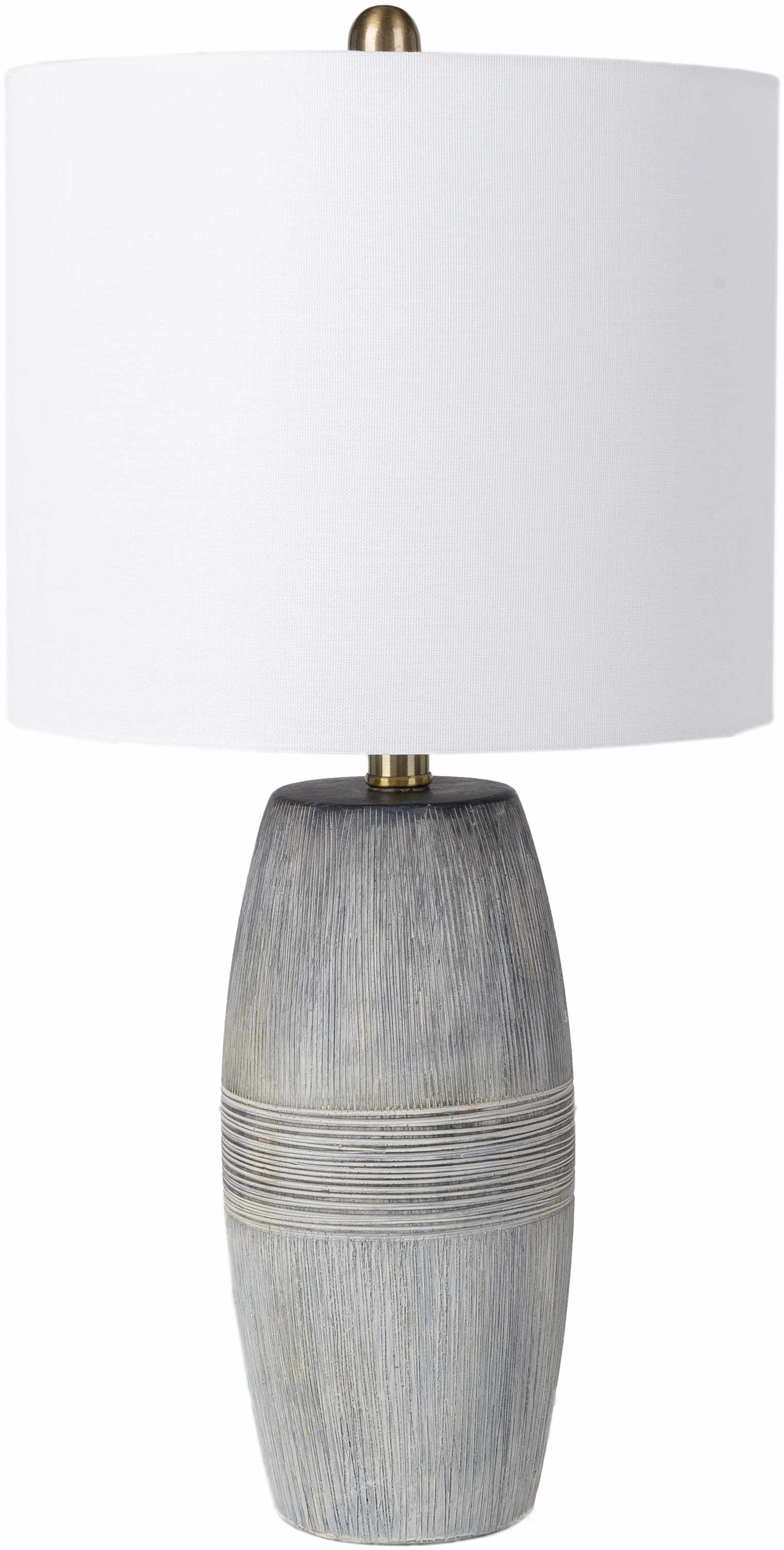 Mabayo Ribbed White Ceramic Table Lamp - Image 2