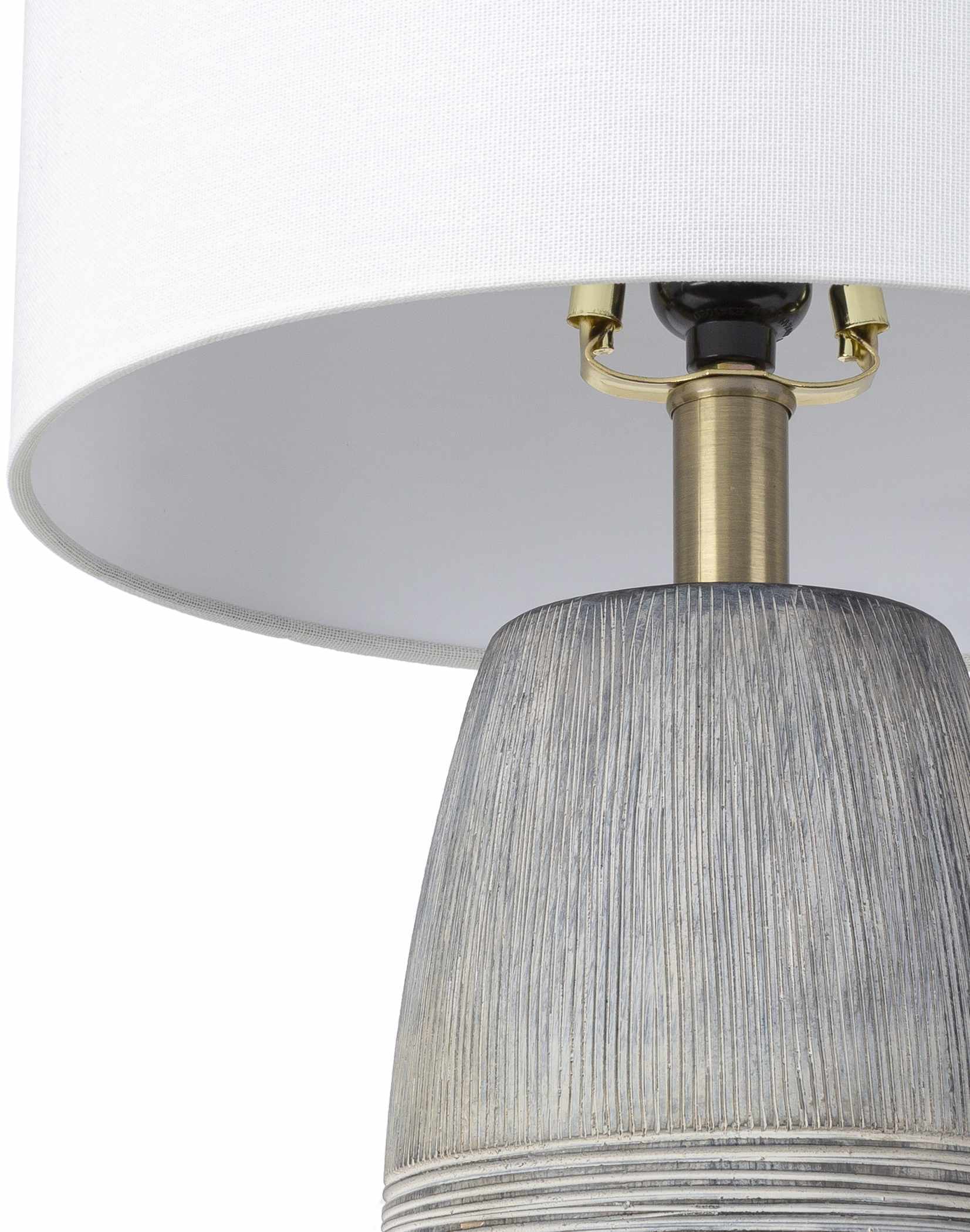 Mabayo Ribbed White Ceramic Table Lamp - Image 6