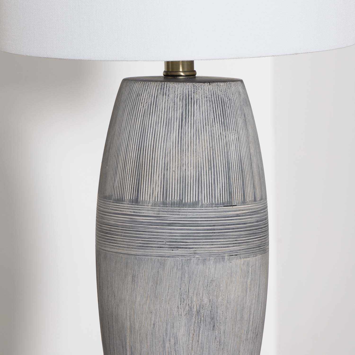 Mabayo Ribbed White Ceramic Table Lamp - Image 9
