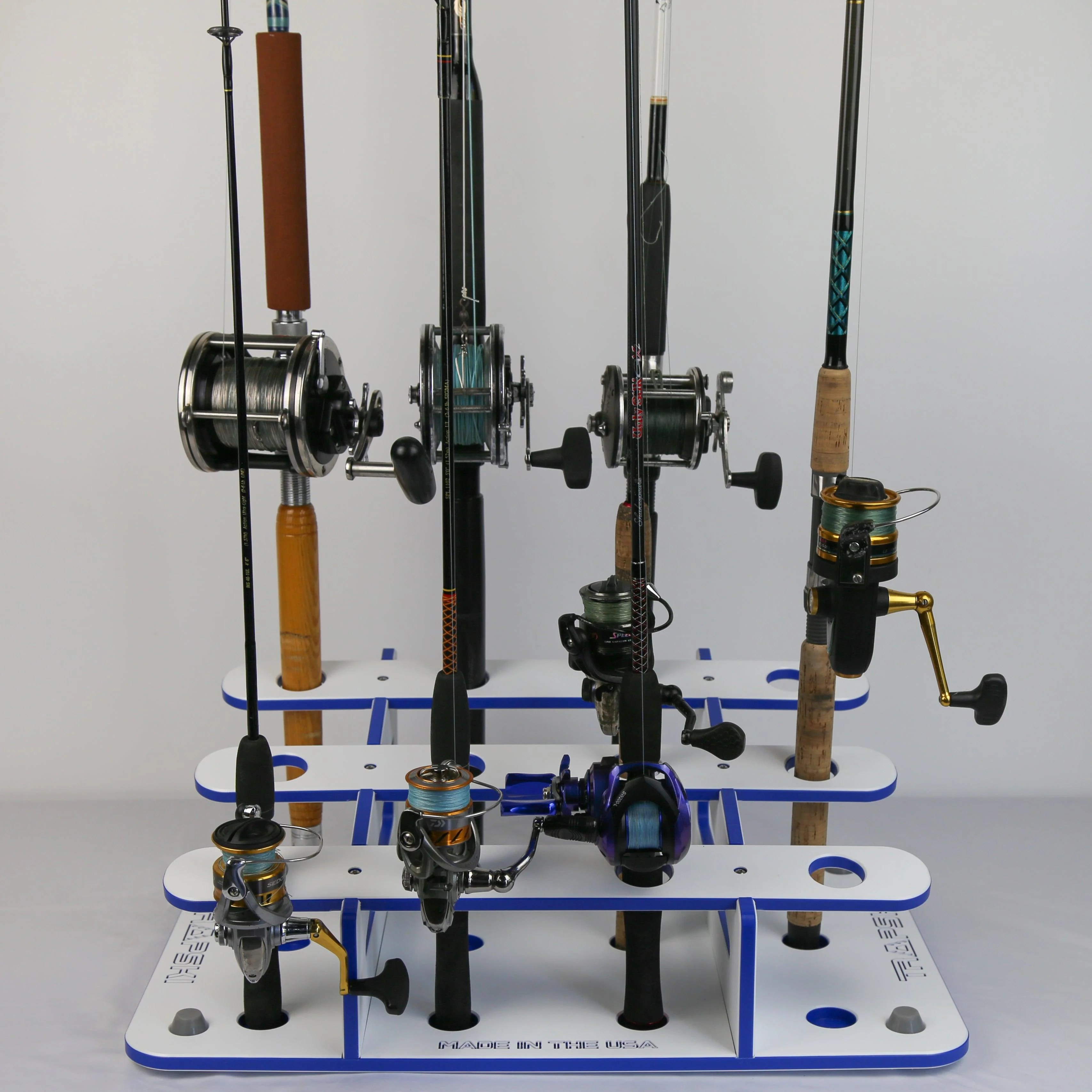 Made in the USA Fishing Rod Rack | 12 Pole Waterproof Wash-down | Dock, Garage, Boat, Storage - Image 11
