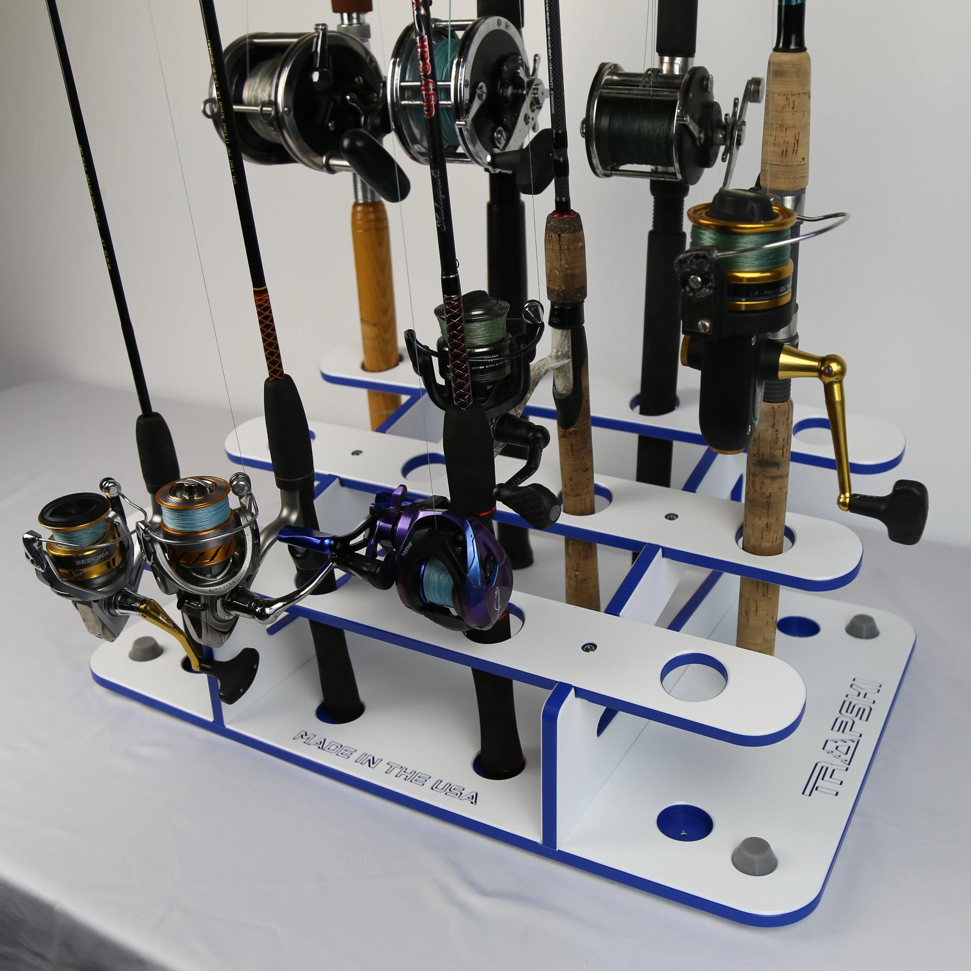 Made in the USA Fishing Rod Rack | 12 Pole Waterproof Wash-down | Dock, Garage, Boat, Storage - Image 12