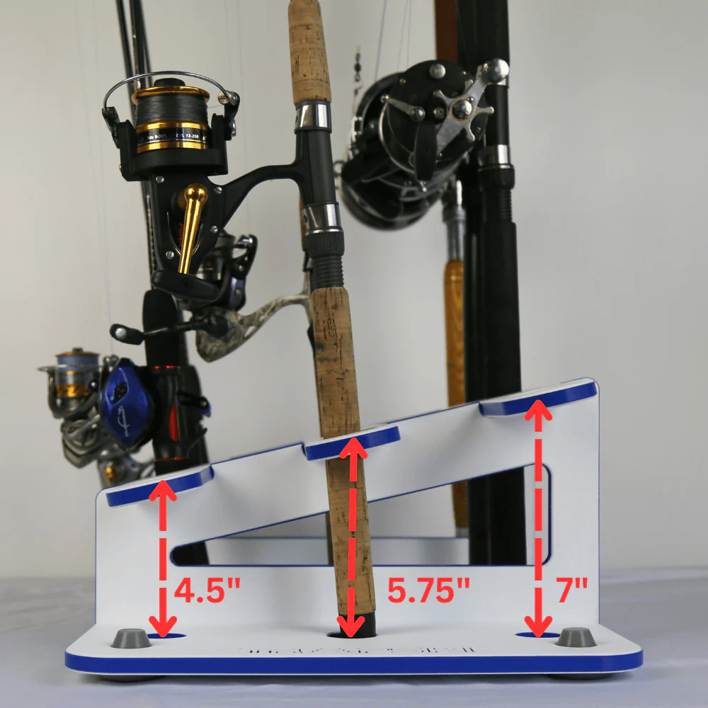 Made in the USA Fishing Rod Rack | 12 Pole Waterproof Wash-down | Dock, Garage, Boat, Storage - Image 2