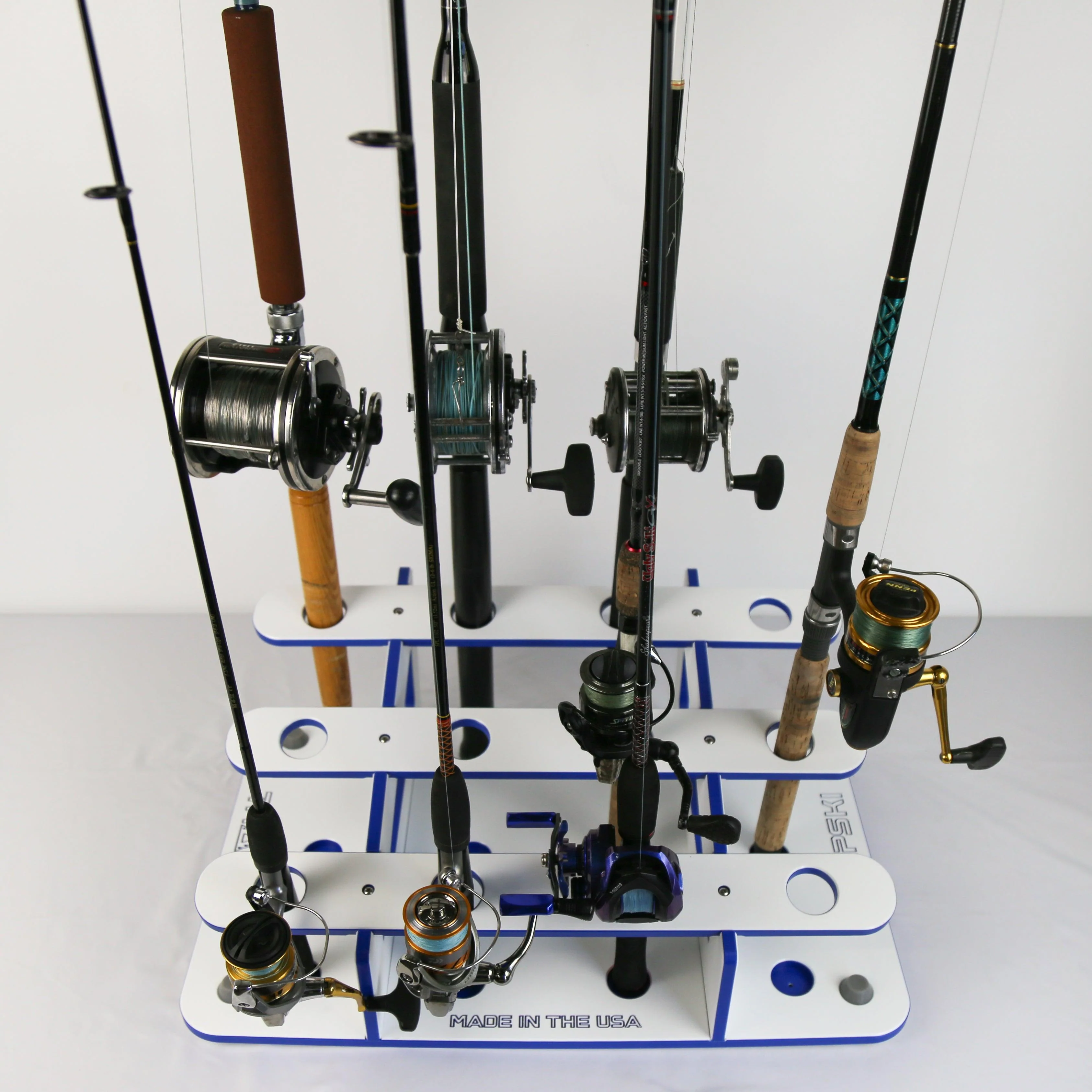 Made in the USA Fishing Rod Rack | 12 Pole Waterproof Wash-down | Dock, Garage, Boat, Storage - Image 3