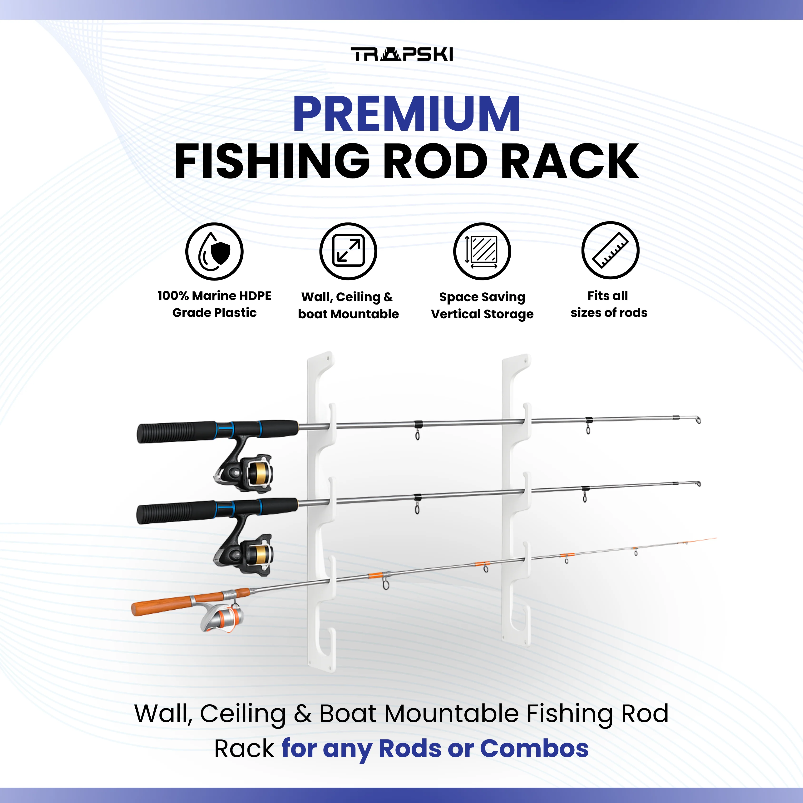 Made in the USA Fishing Rod Rack | Wall or Ceiling Mounted - Image 12