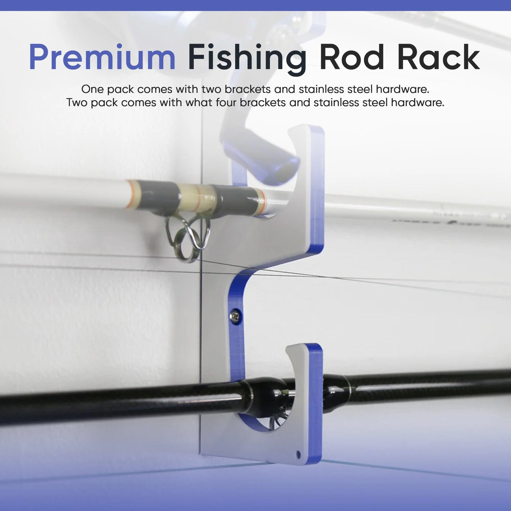 Made in the USA Premium Fishing Rod Racks | Wall or Ceiling or Boat Mounted - Image 4