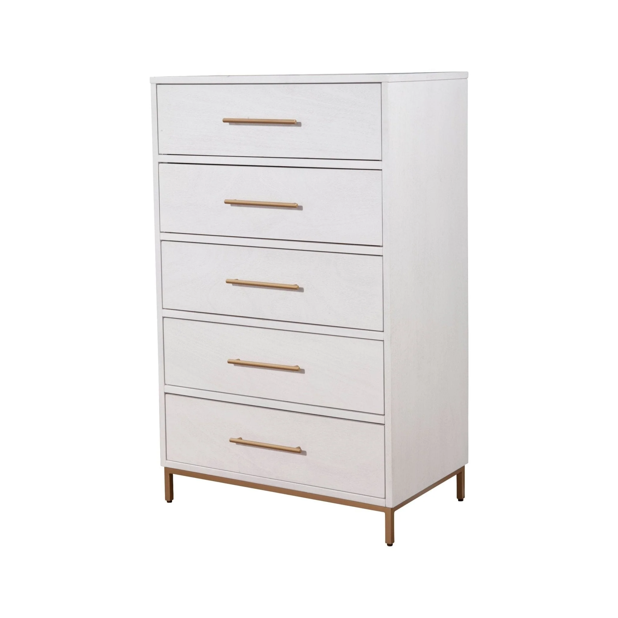 Madelyn Five Drawer Chest, White - Image 3