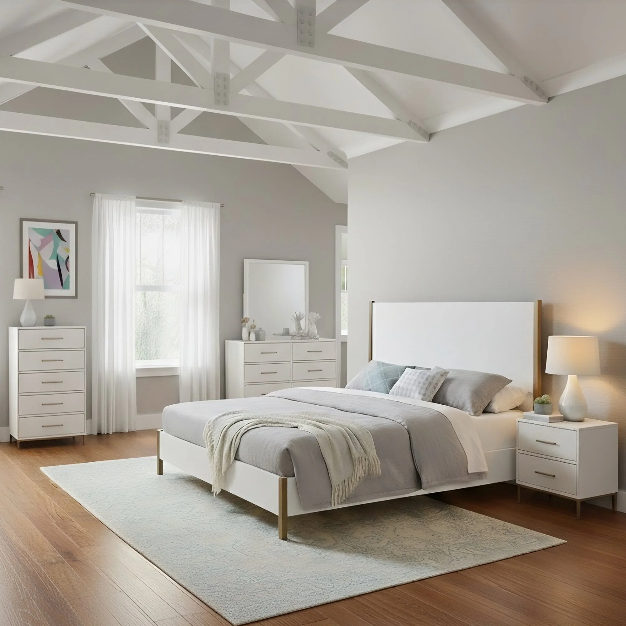 Madelyn Upholstered Panel Bed, Neutral White - Image 12