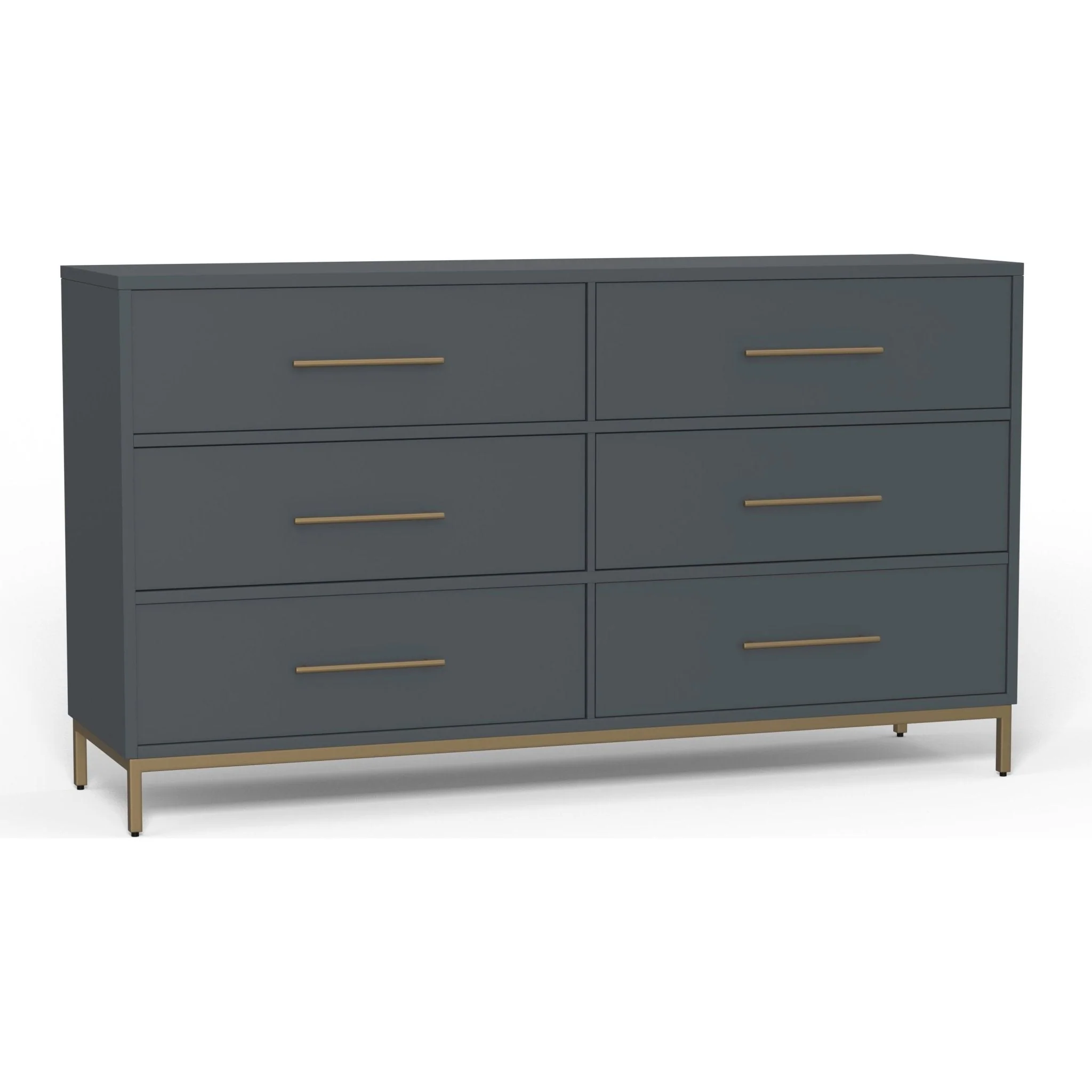 Madelyn Six Drawer Dresser, Slate Gray - Image 3