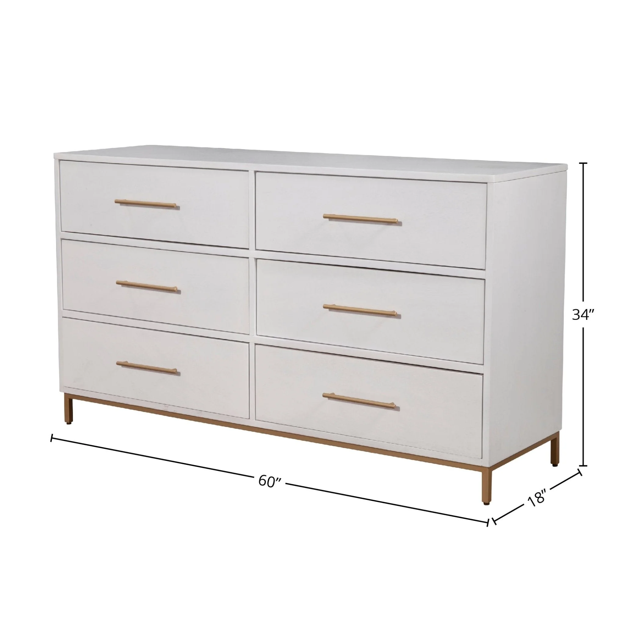 Madelyn Six Drawer Dresser, White - Image 8