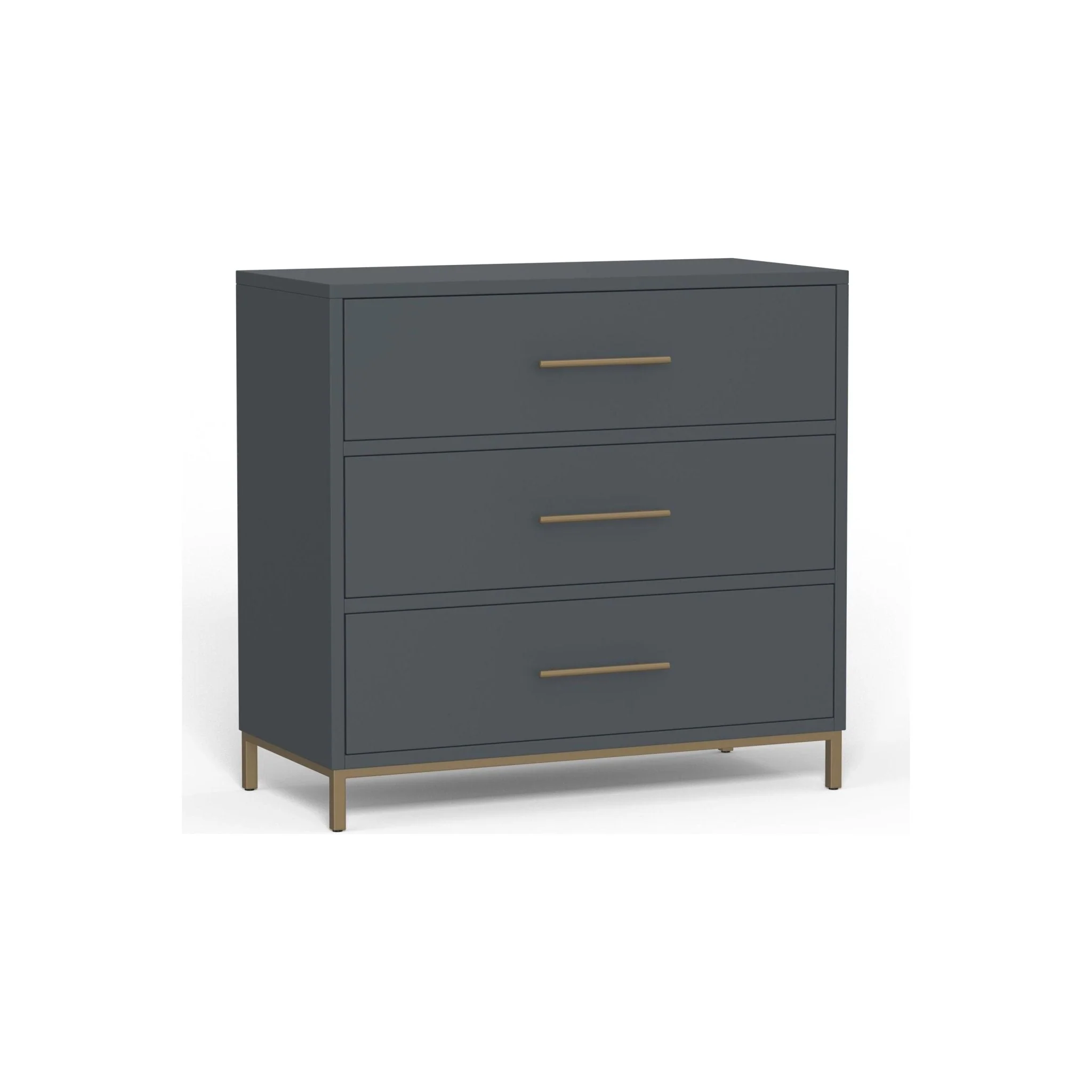 Madelyn Three Drawer Small Chest, Slate Gray - Image 2