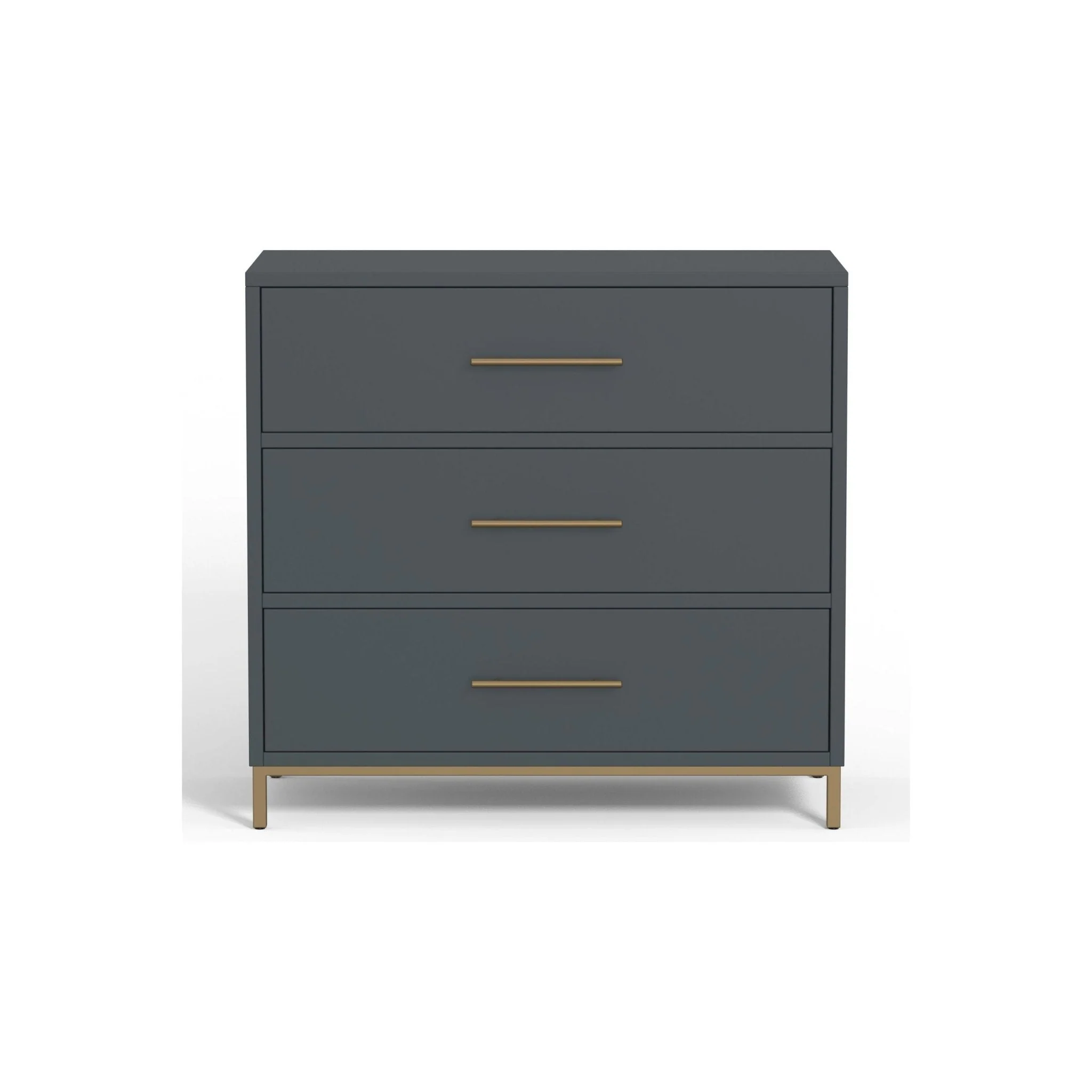 Madelyn Three Drawer Small Chest, Slate Gray - Image 3