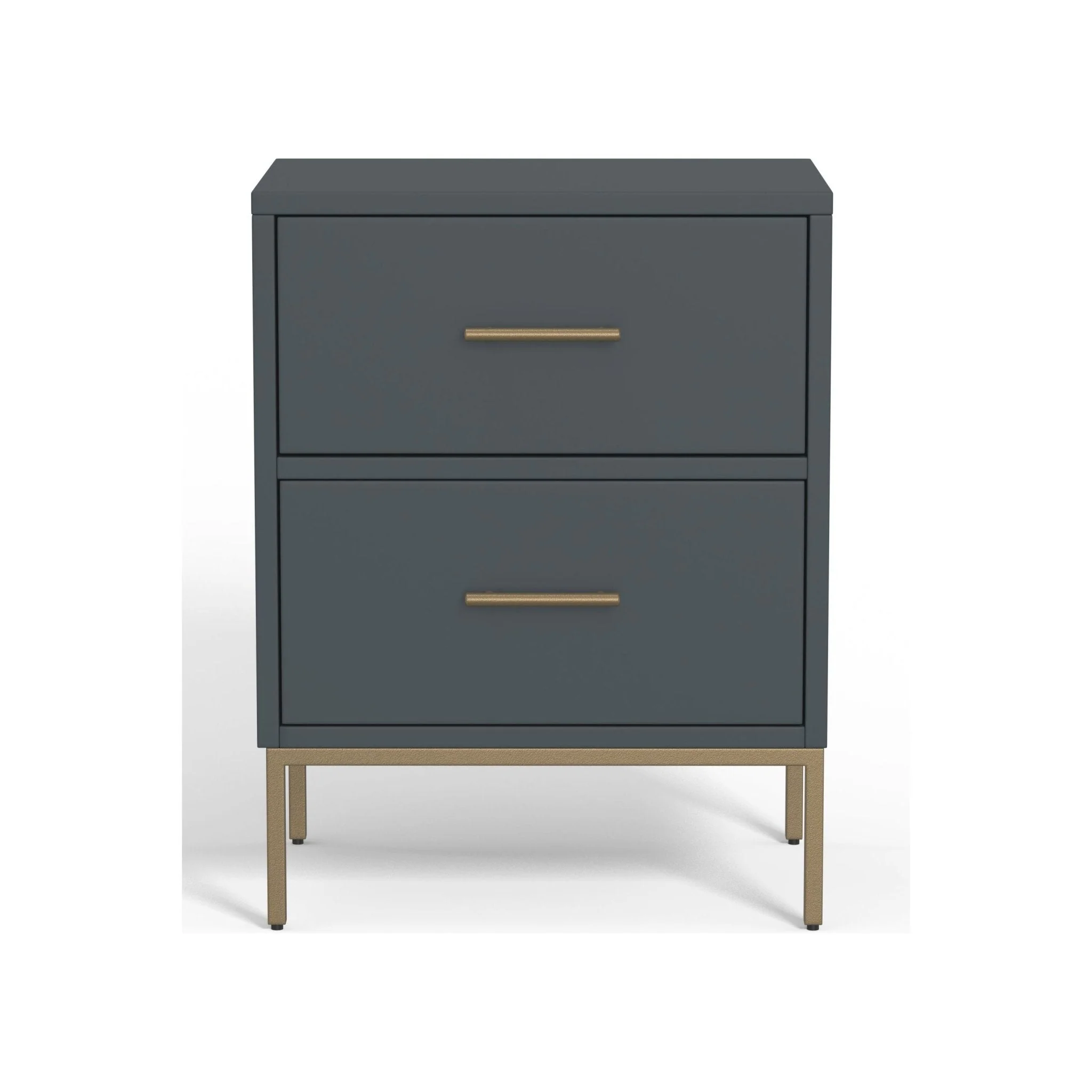 Madelyn Two Drawer Nightstand, Slate Gray - Image 2