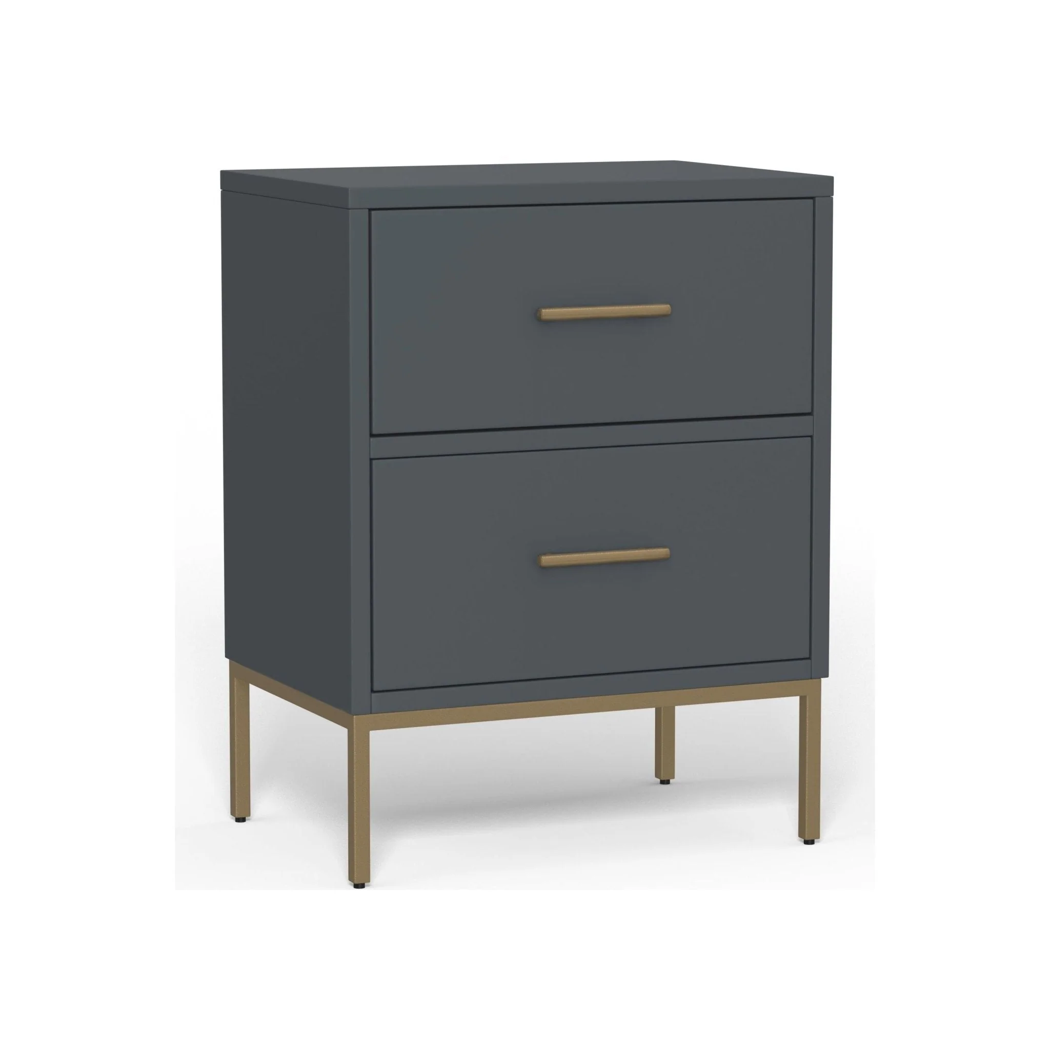 Madelyn Two Drawer Nightstand, Slate Gray - Image 3