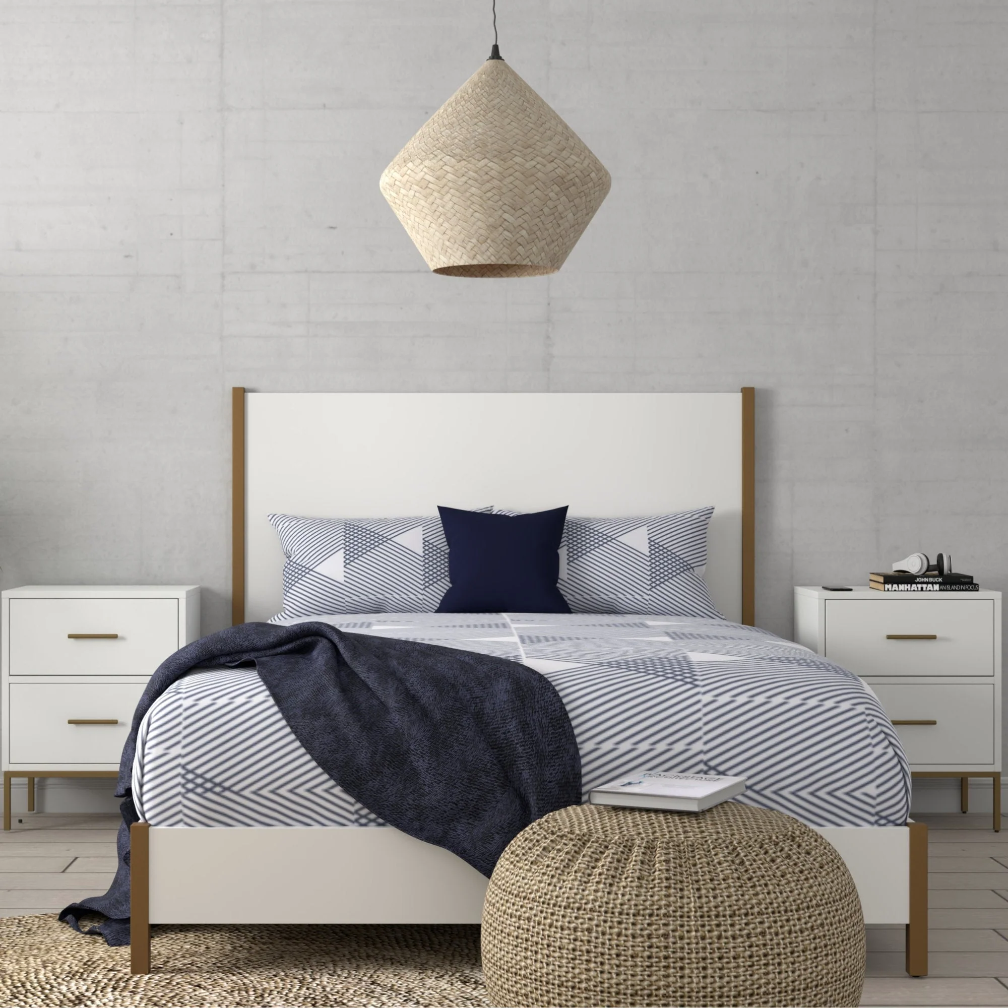 Madelyn Two Drawer Nightstand, White - Image 3
