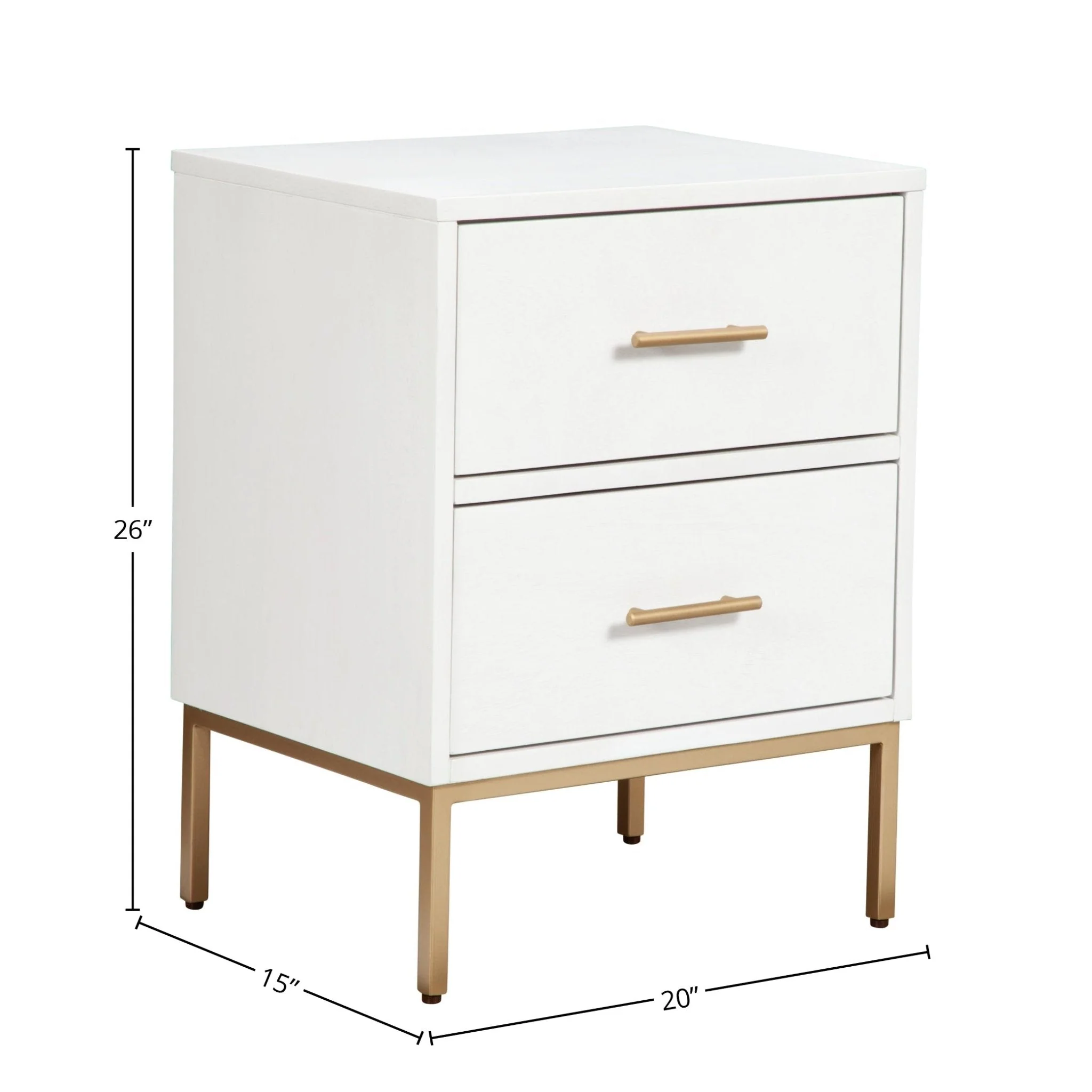 Madelyn Two Drawer Nightstand, White - Image 9