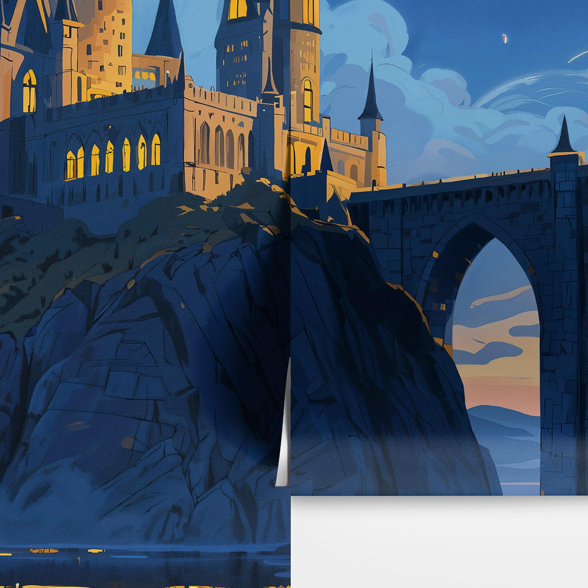 Magical Hogwarts Castle Twilight Wallpaper Mural. Wizardly World Fantasy Theme Wall Art. #6985 - Image 10