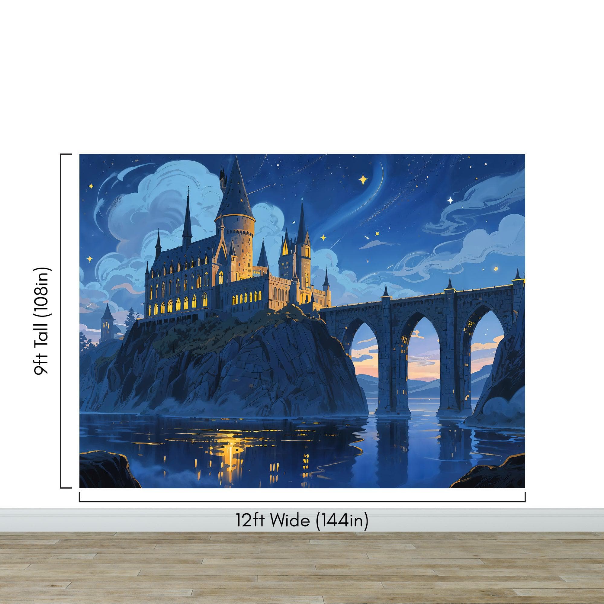 Magical Hogwarts Castle Twilight Wallpaper Mural. Wizardly World Fantasy Theme Wall Art. #6985 - Image 8