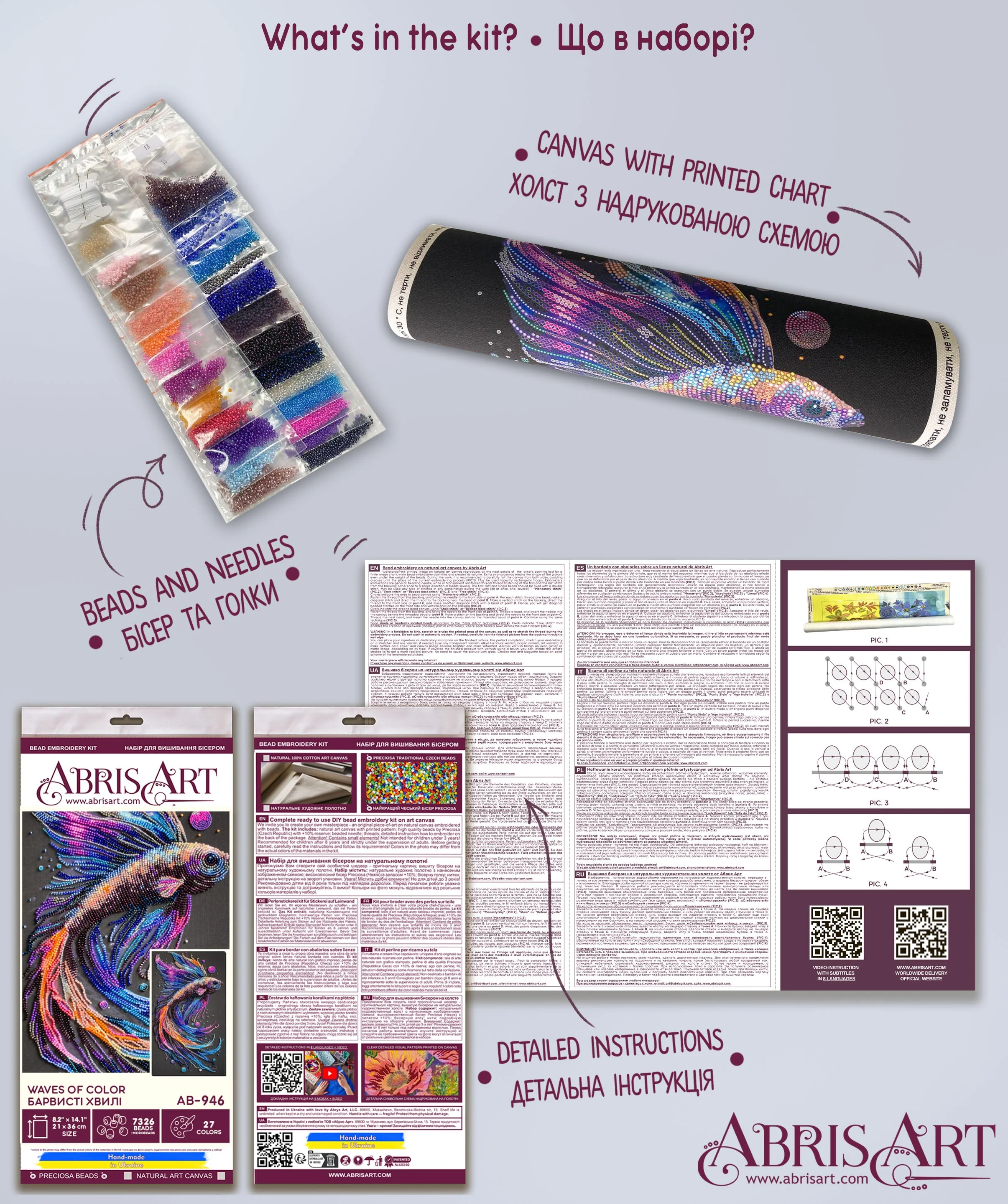 Main Bead Embroidery Kit - Waves of Color AB-946 - Image 7
