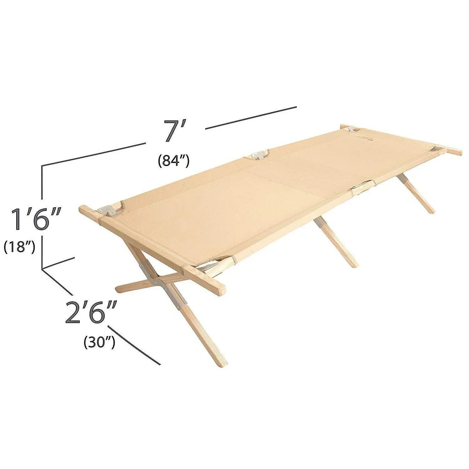 Maine Heritage Cot – Heavy-Duty Wooden Camping Cot with 375 lb Capacity - Image 10