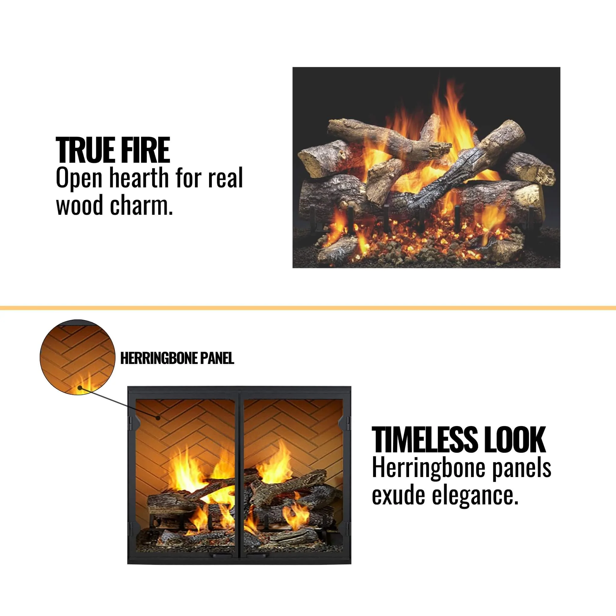 Majestic Biltmore 50-Inch Herringbone Pattern Open Wood-Burning Fireplace [SB100HB] (SAK62529) - Image 12