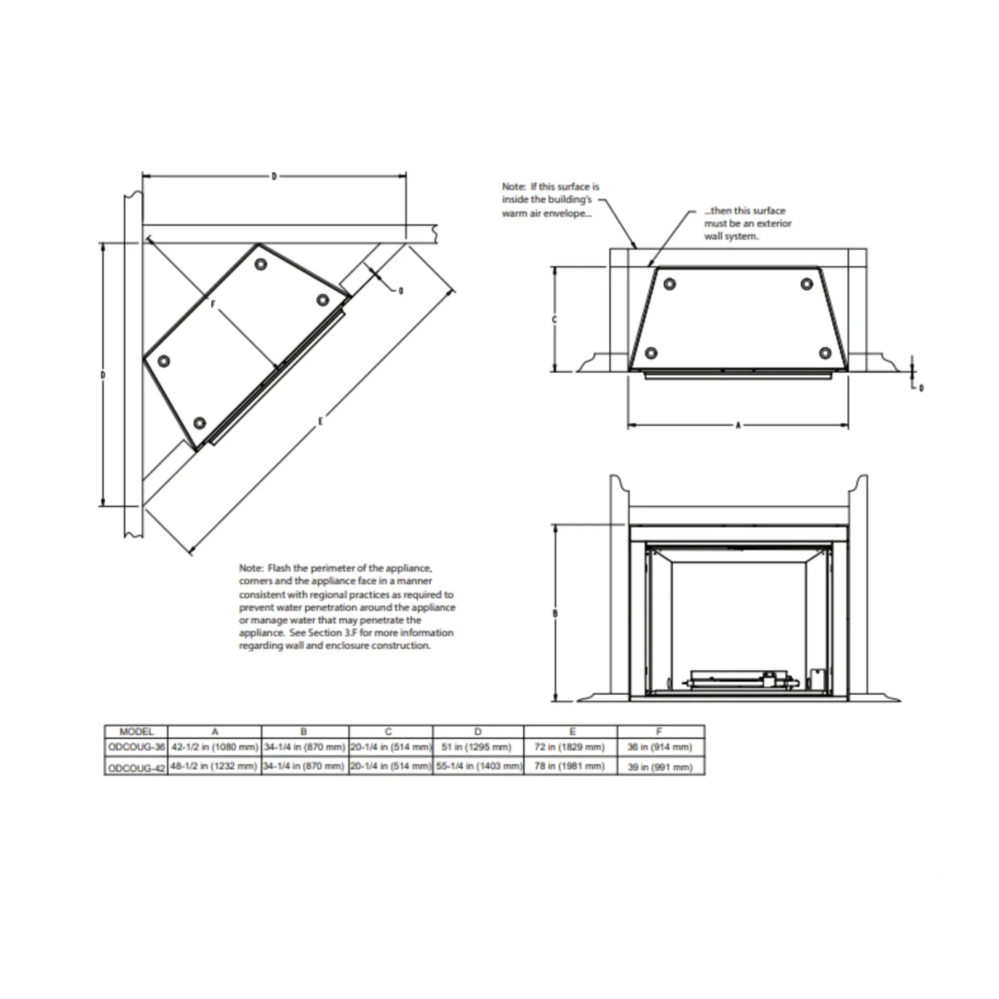 Majestic Courtyard 55K BTU 42-Inch Traditional Outdoor Natural Gas Fireplace (No Refractory) [ODCOUG-42NR] (SAK45318) - Image 5