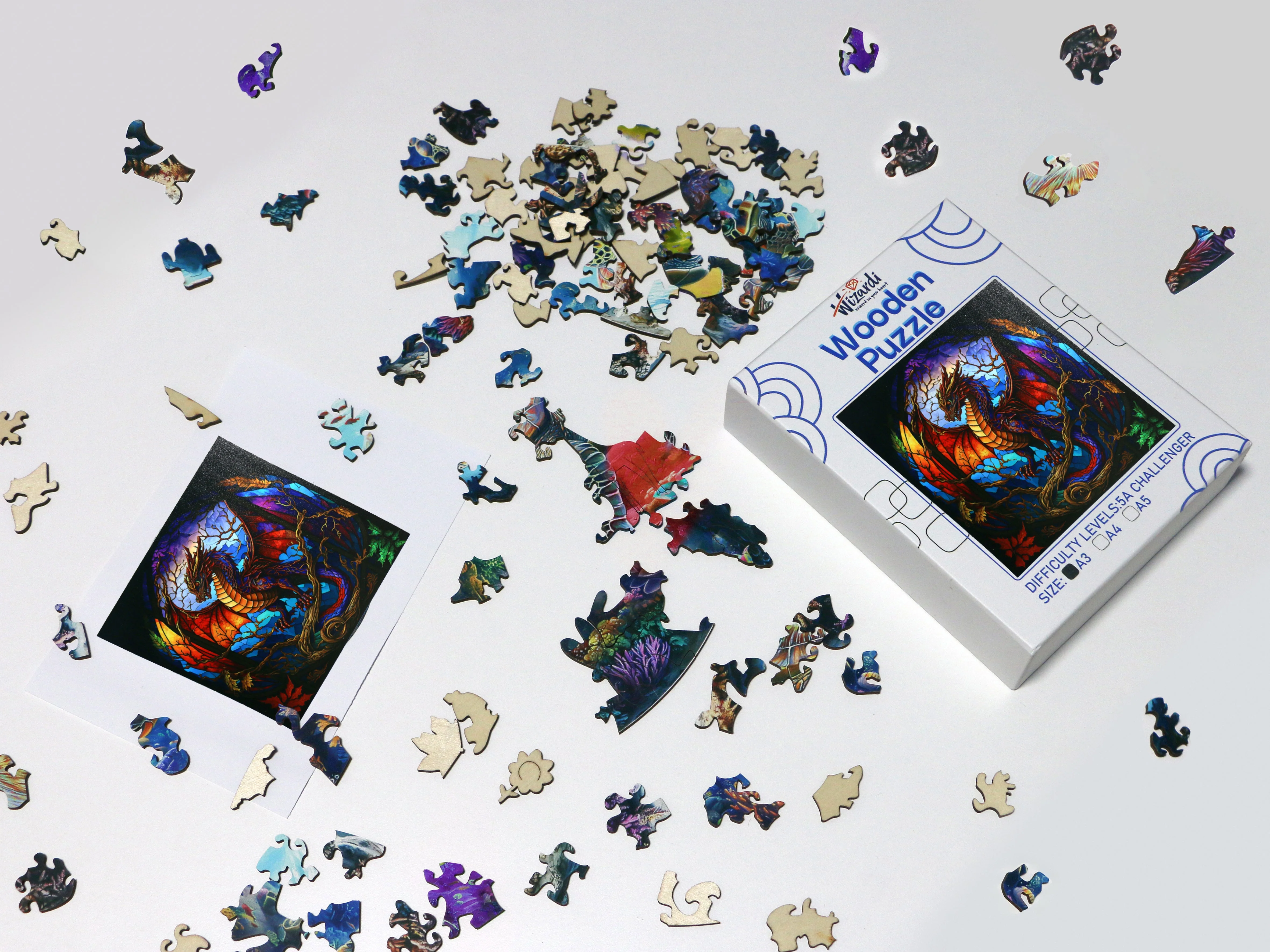 Majestic Dragon - Jigsaw Wooden Puzzle by Wizardi F07N9-19 - Image 2