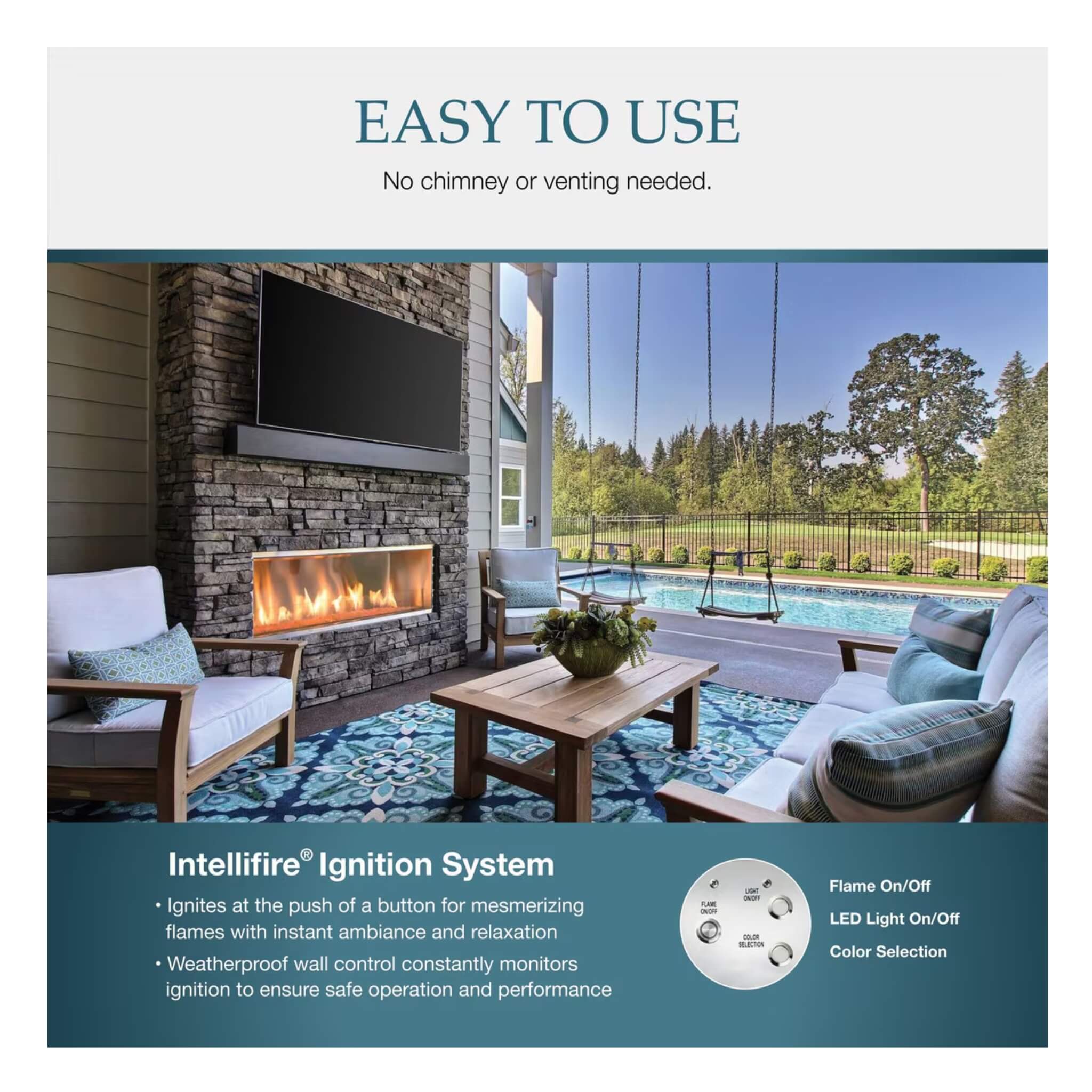 Majestic Lanai 60-Inch Single Sided Linear Outdoor Gas Fireplace [ODLANAIG-60] (SAK94821) - Image 7