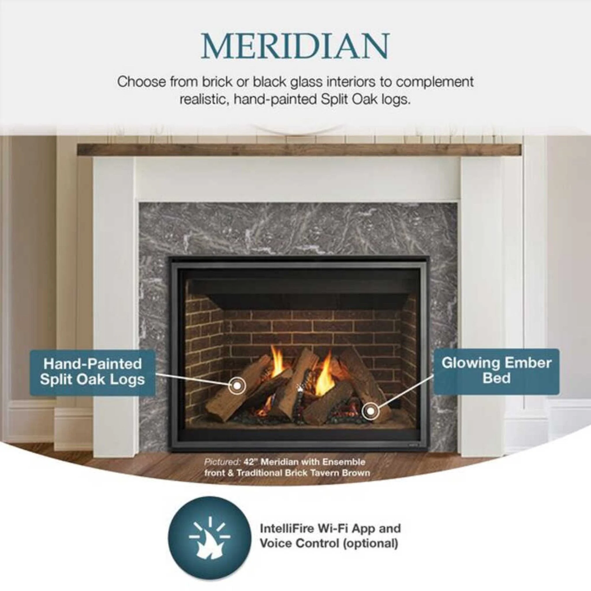 Majestic Meridian 42-Inch Platinum Natural Gas Fireplace [MER42PN] (SAK51823) - Image 11