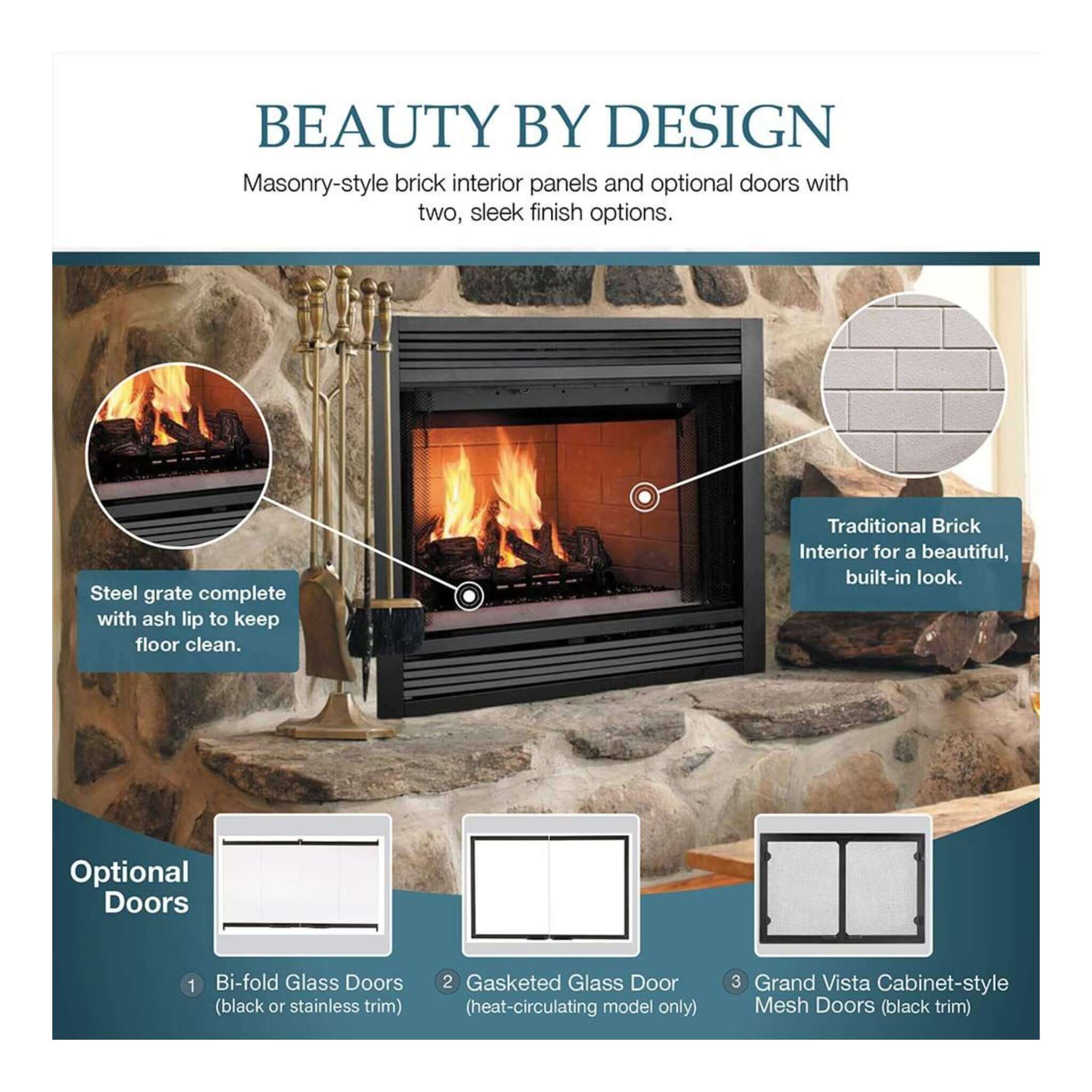 Majestic Sovereign 42-Inch Black Wood Burning Fireplace [SA42R/C] (SAK59347) - Image 6