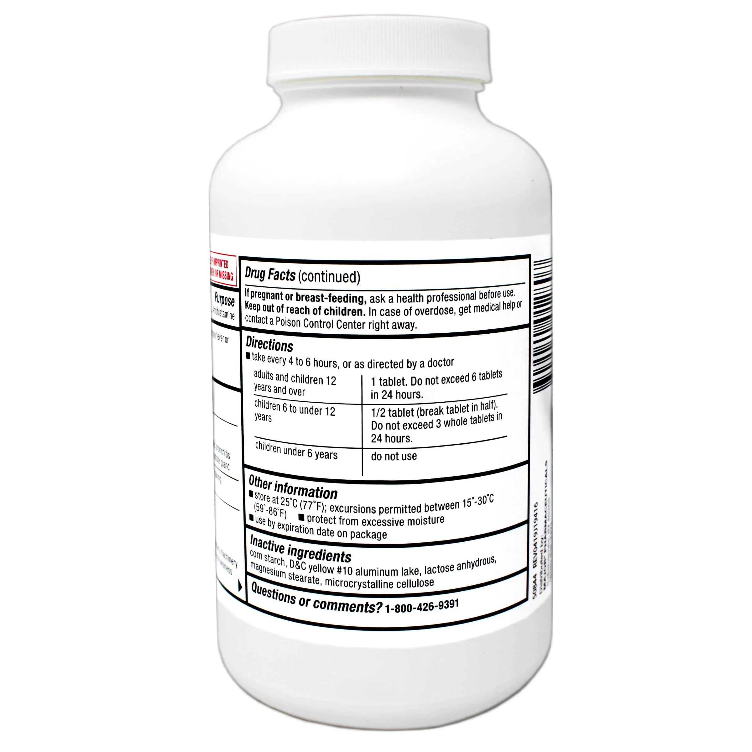 Major Allergy Tablets, Chlorpheniramine Maleate 4 mg, Antihistamine 4 Hour, 1000 Tablets - Image 4
