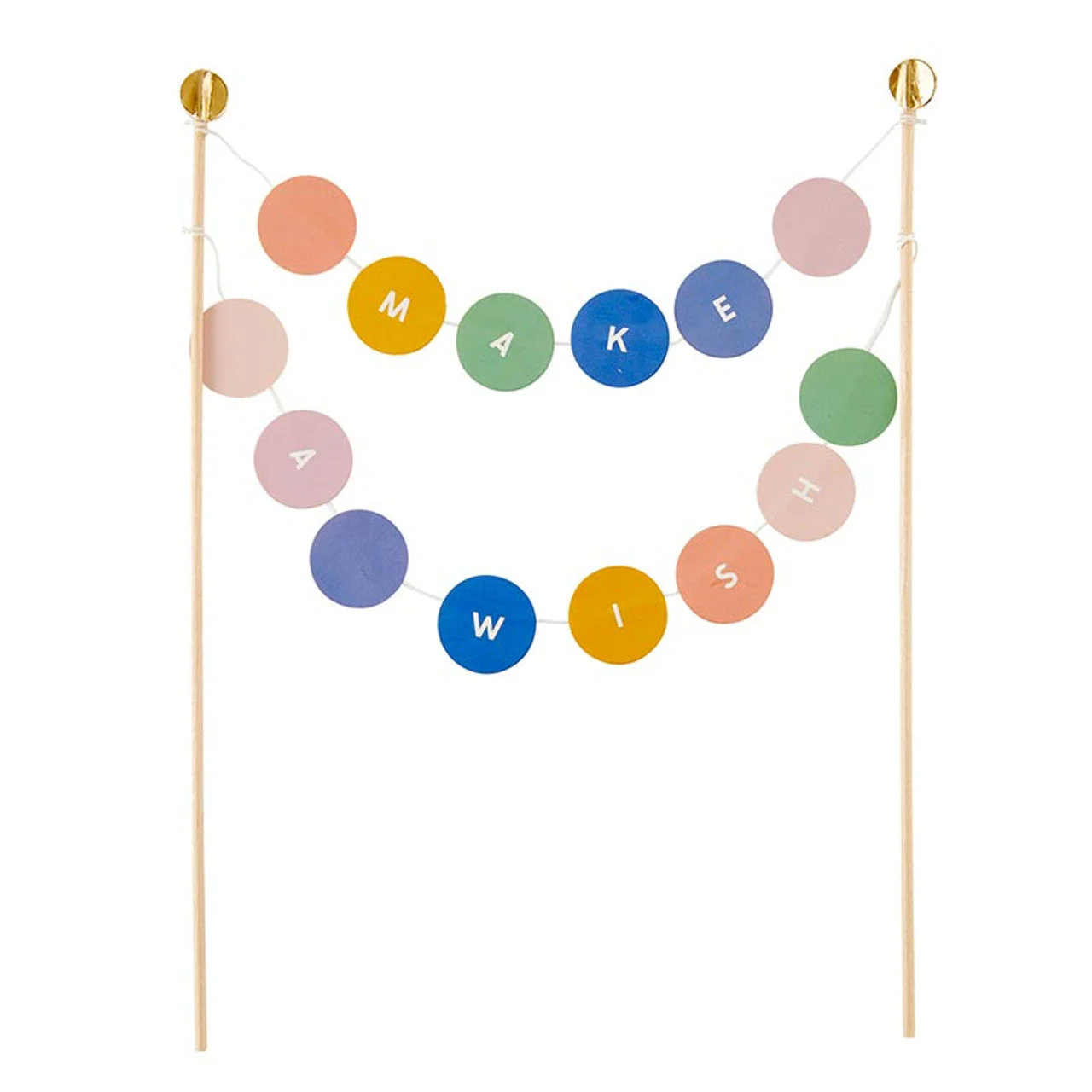 Make a Wish Garland Cake Topper | Cake Decoration | 6.75" x 10" - Image 2