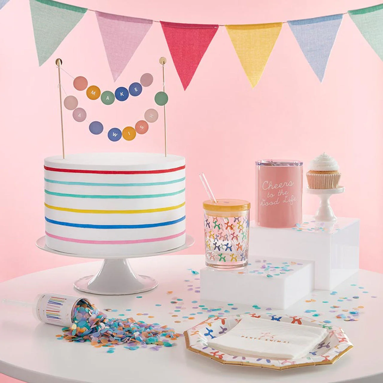 Make a Wish Garland Cake Topper | Cake Decoration | 6.75" x 10" - Image 3