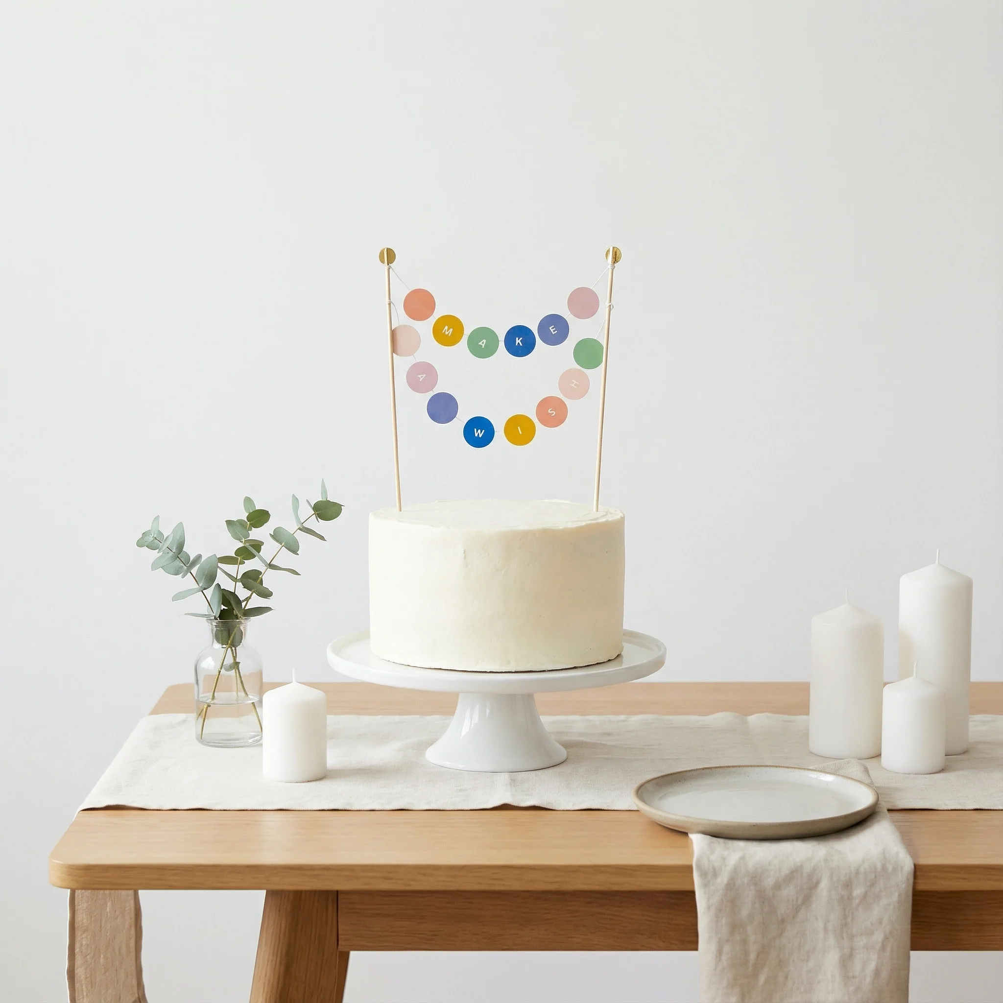 Make a Wish Garland Cake Topper | Cake Decoration | 6.75" x 10" - Image 5