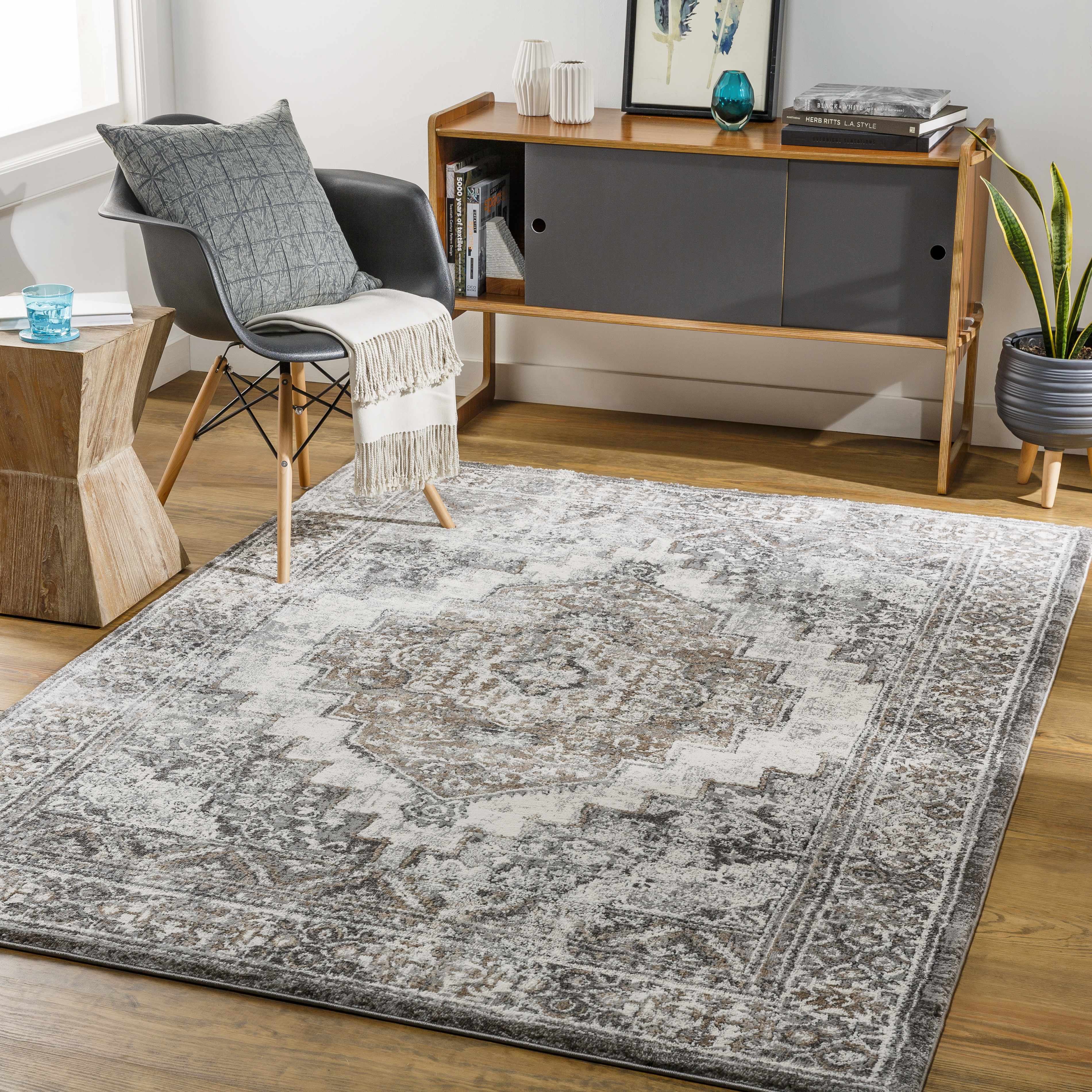 Manaring Charcoal Luxe Thick Area Rug - Clearance - Image 3