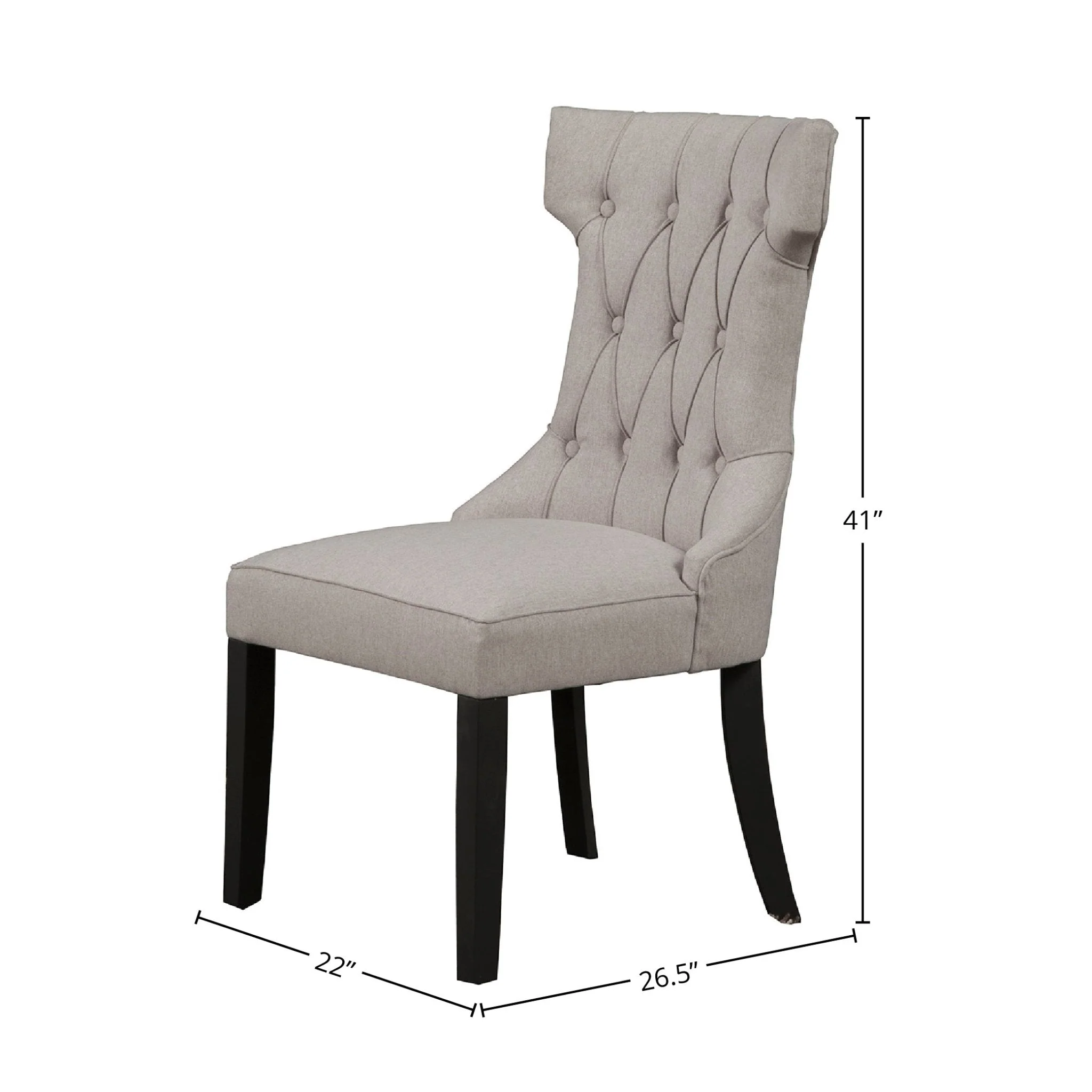 Manchester Upholstered Side Chairs, Light Grey/Black - Image 5