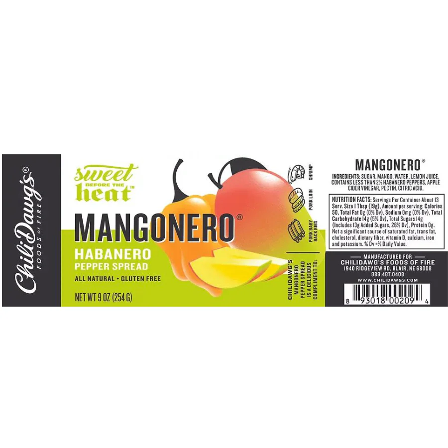 Mangonero Pepper Spread | Pack of 2 | 9 oz | Gluten Free | Chili Dawg's Foods of Fire - Image 3