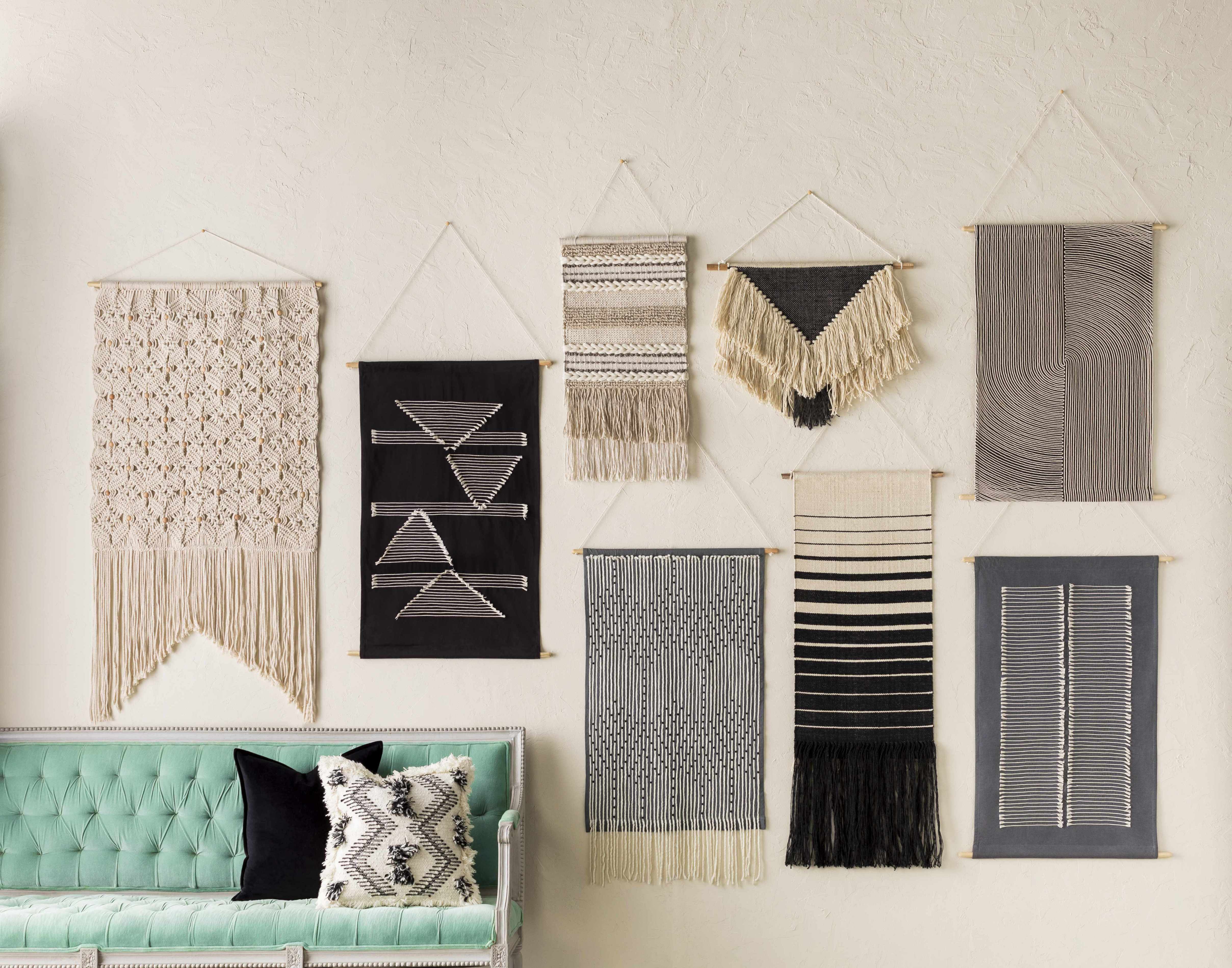 Mansura Gray and White Patterned Wall Hanging - Image 3