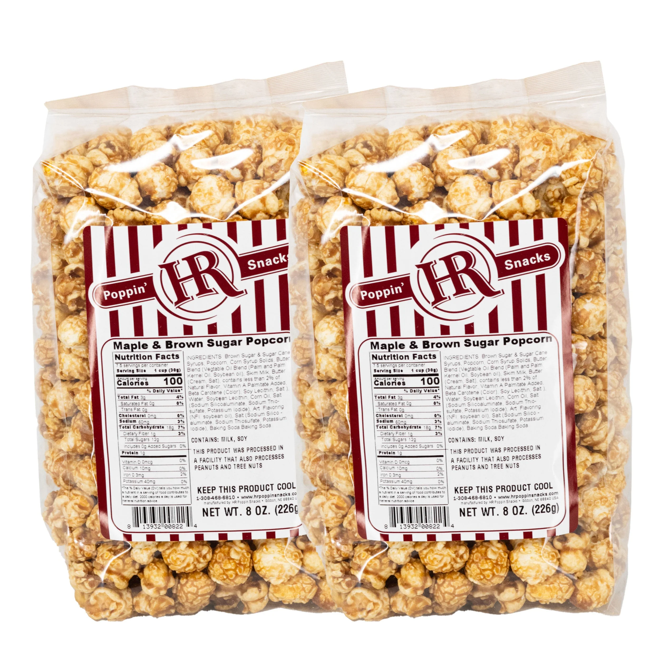 Maple & Brown Sugar Popcorn | Pack of 2 | 8 oz | HR Poppin' Snacks