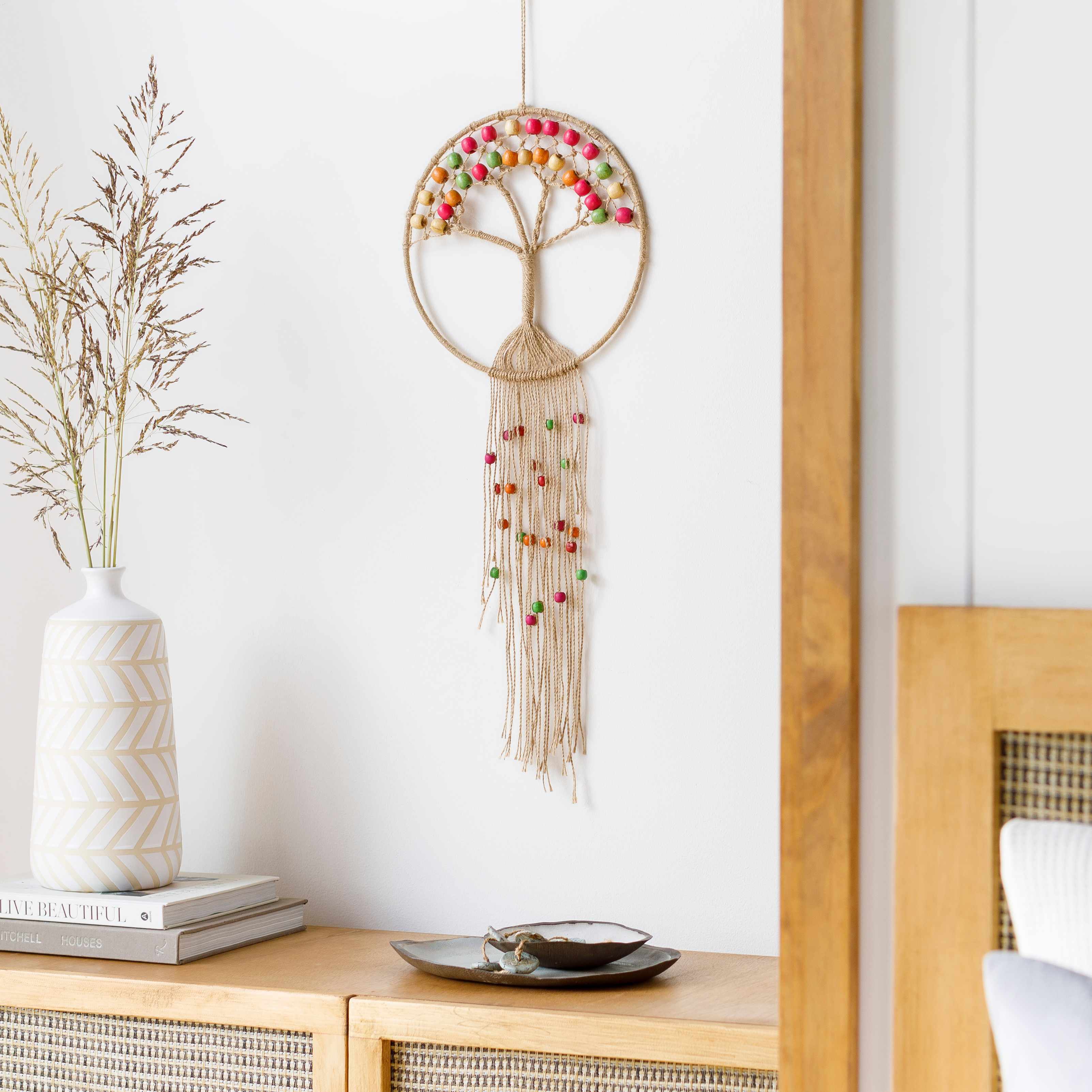 Mapua Colorful Beaded Macrame Wall Hanging Decor - Image 4