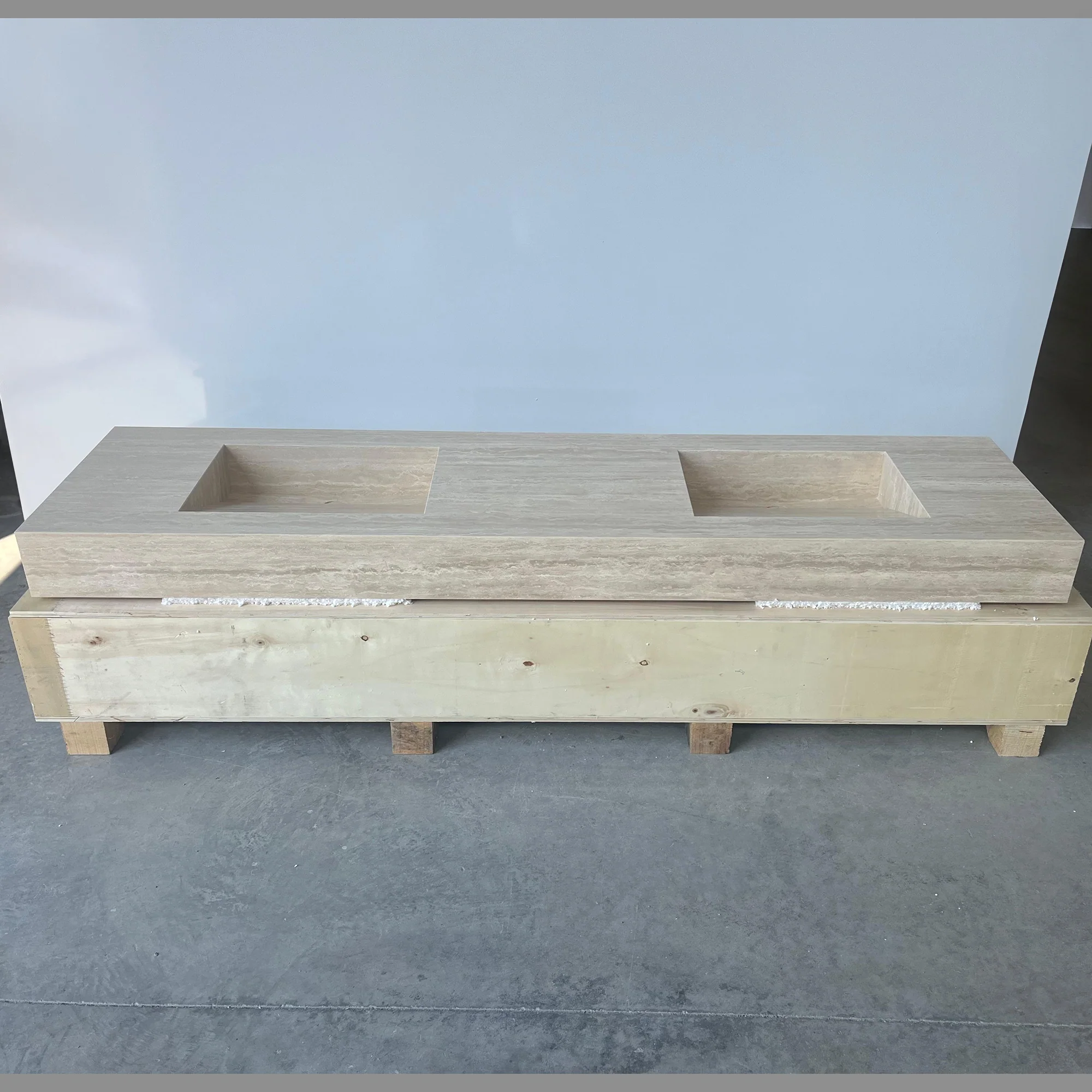 Marble Sink, Custom Travertine Sink, Handmade Beige Travertine Sink, Vein Cut Marble Vanity Top Sink, Marble Bathroom Sink, Vessel Sink (TR-140) - Image 2