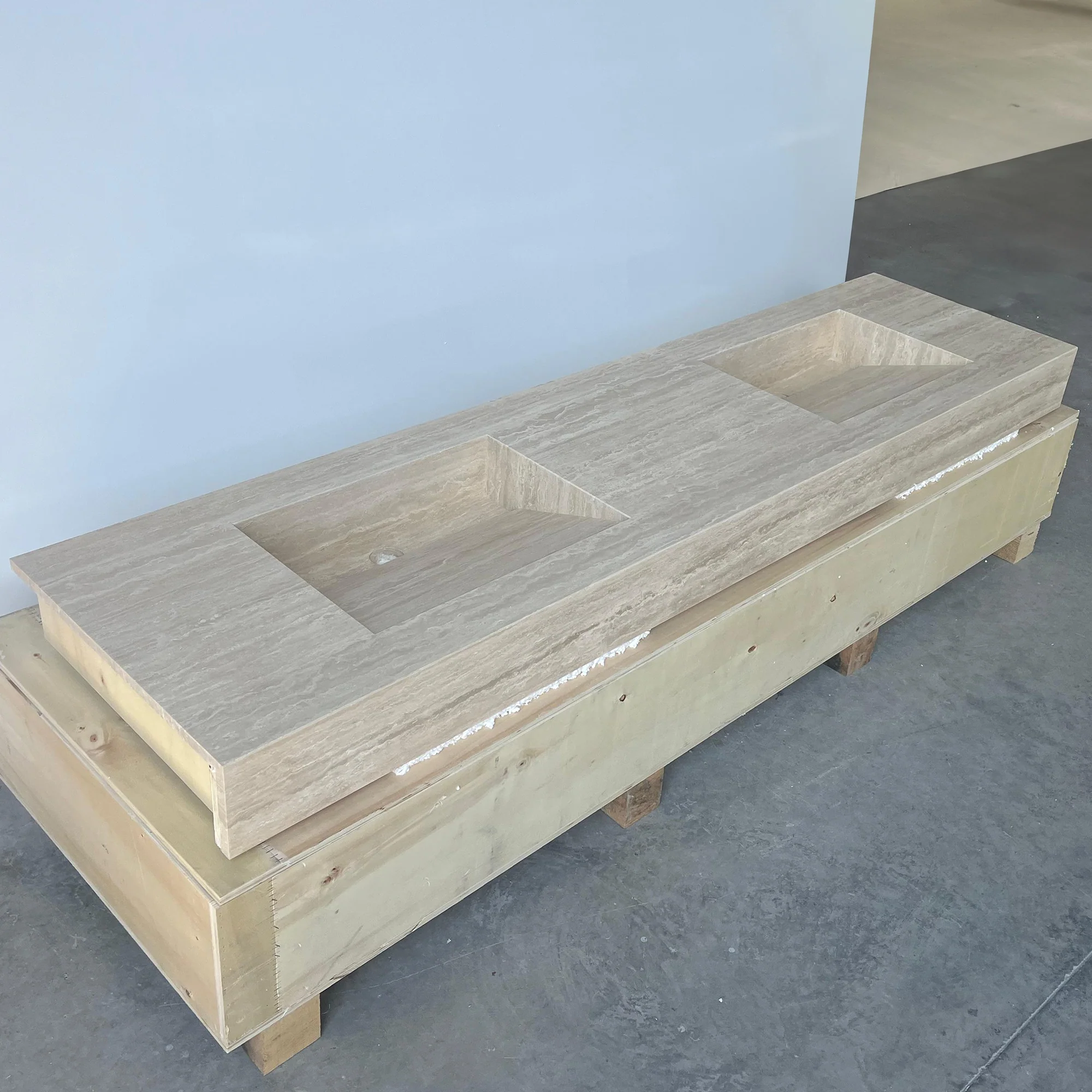 Marble Sink, Custom Travertine Sink, Handmade Beige Travertine Sink, Vein Cut Marble Vanity Top Sink, Marble Bathroom Sink, Vessel Sink (TR-140) - Image 3