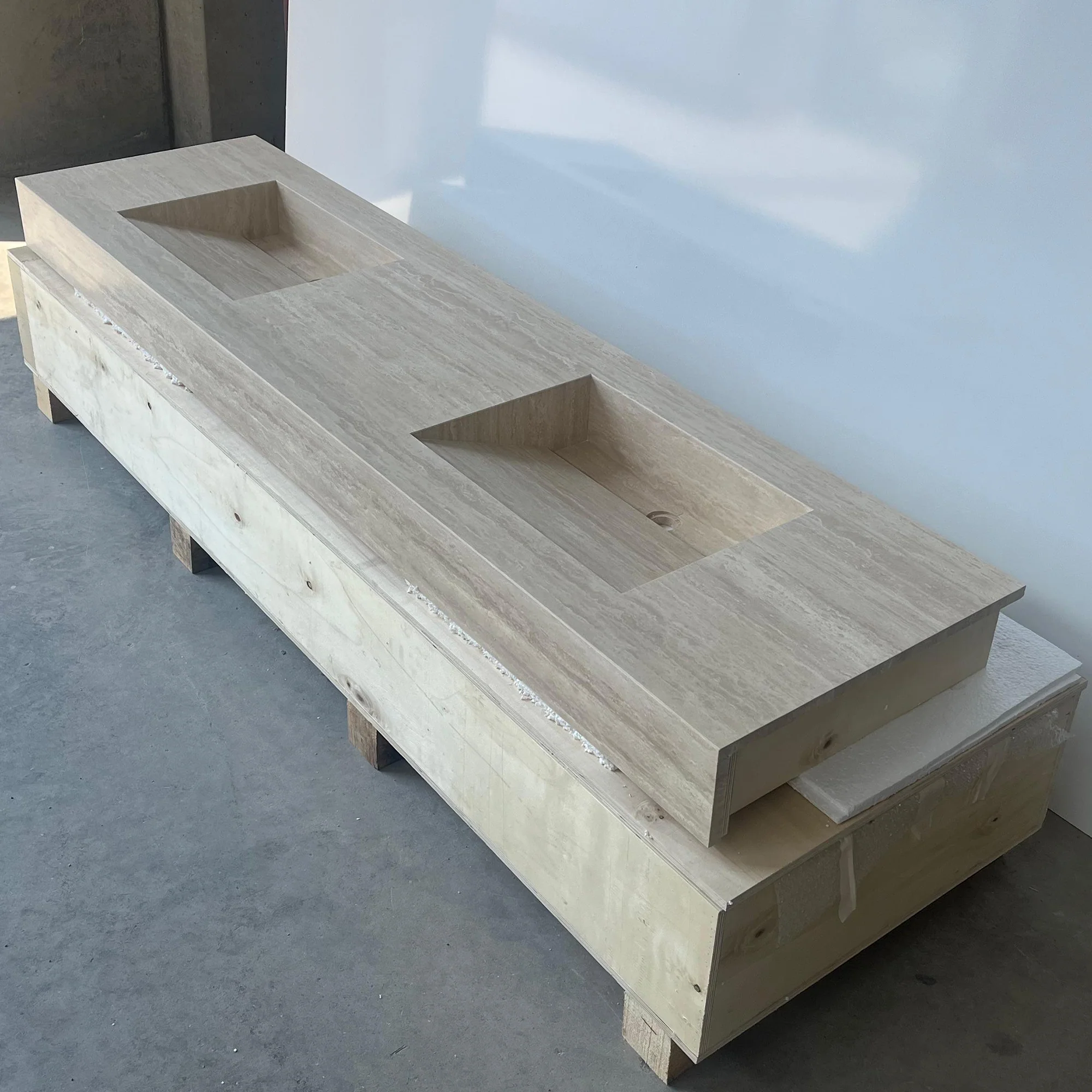 Marble Sink, Custom Travertine Sink, Handmade Beige Travertine Sink, Vein Cut Marble Vanity Top Sink, Marble Bathroom Sink, Vessel Sink (TR-140) - Image 4