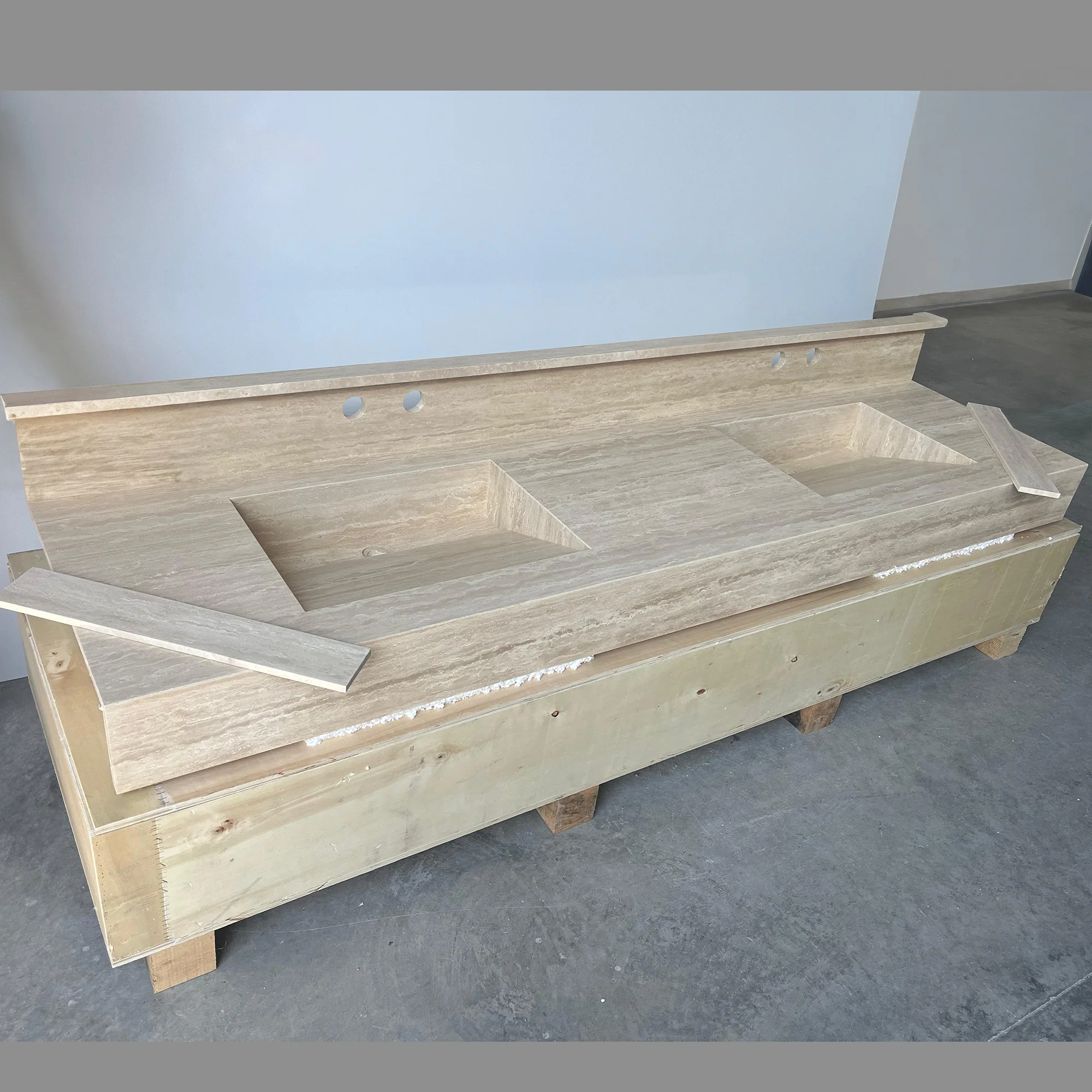 Marble Sink, Custom Travertine Sink, Handmade Beige Travertine Sink, Vein Cut Marble Vanity Top Sink, Marble Bathroom Sink, Vessel Sink (TR-140) - Image 5