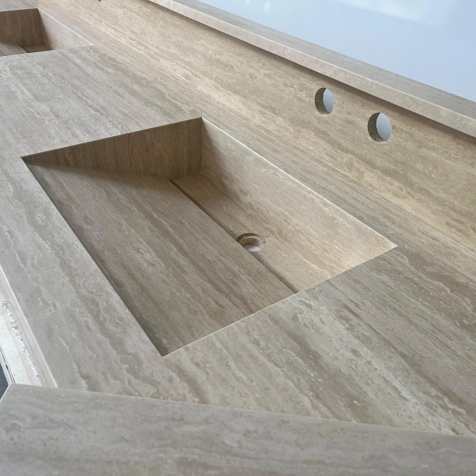 Marble Sink, Custom Travertine Sink, Handmade Beige Travertine Sink, Vein Cut Marble Vanity Top Sink, Marble Bathroom Sink, Vessel Sink (TR-140) - Image 6